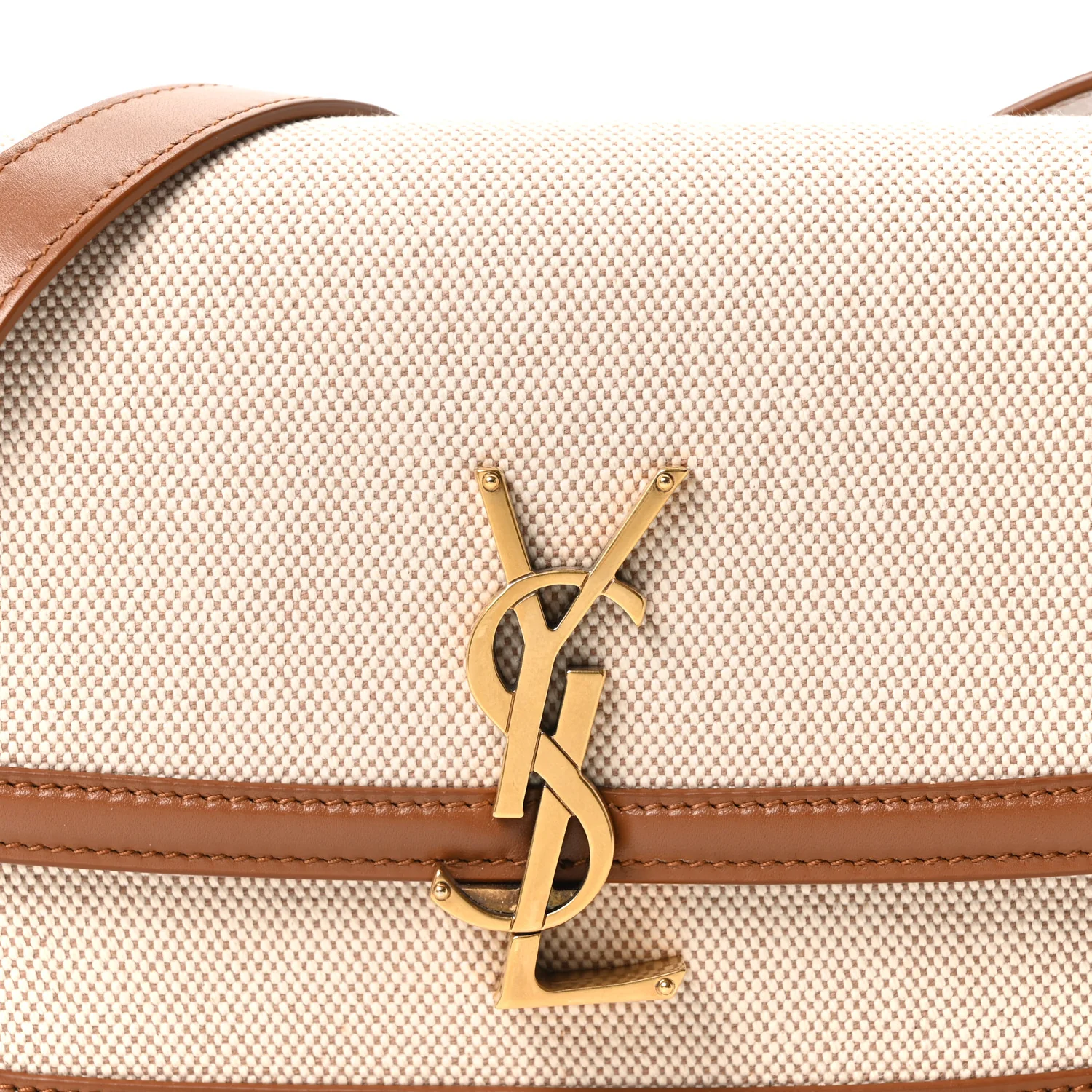 Canvas Calfskin Small Solferino Satchel Beige Brick - Image 8