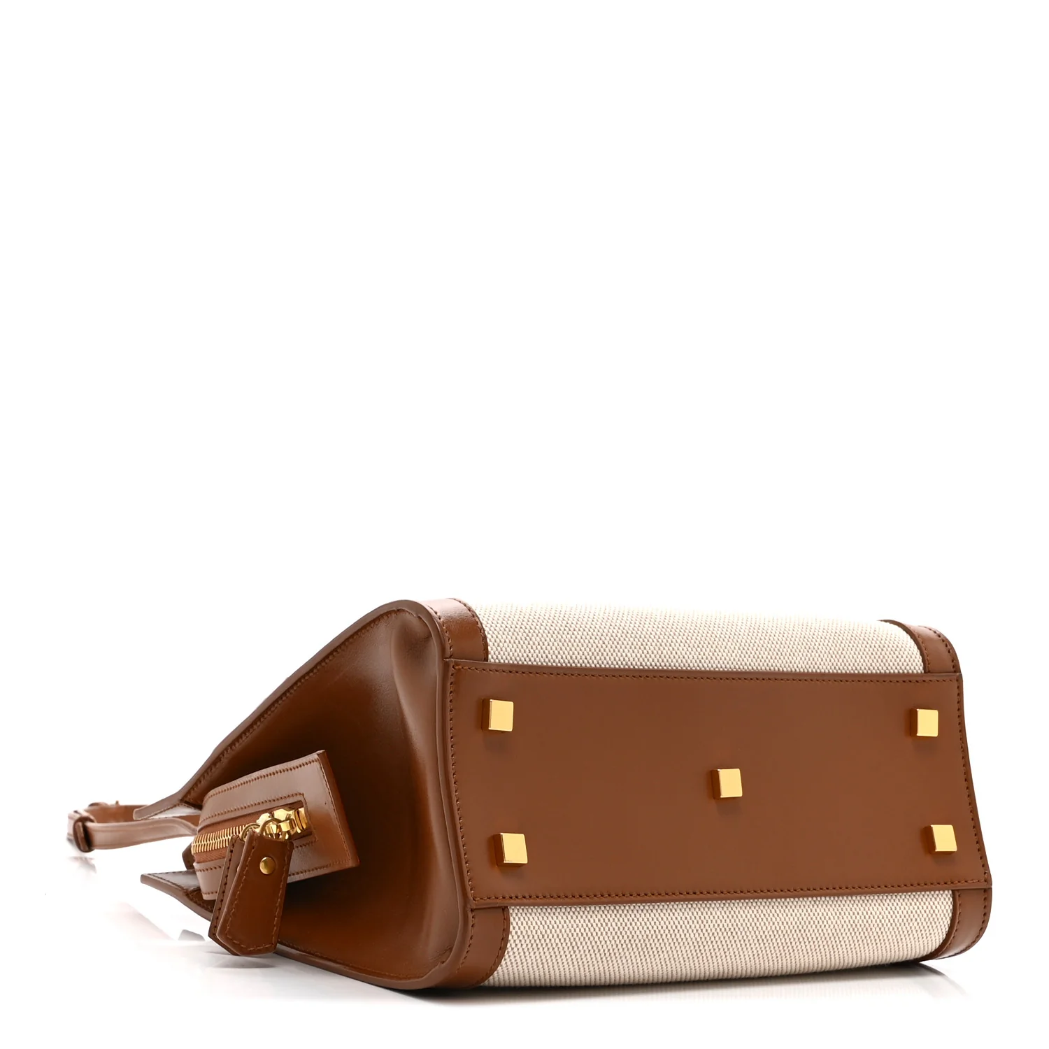 Canvas Calfskin Small Uptown Tote Brown - Image 4