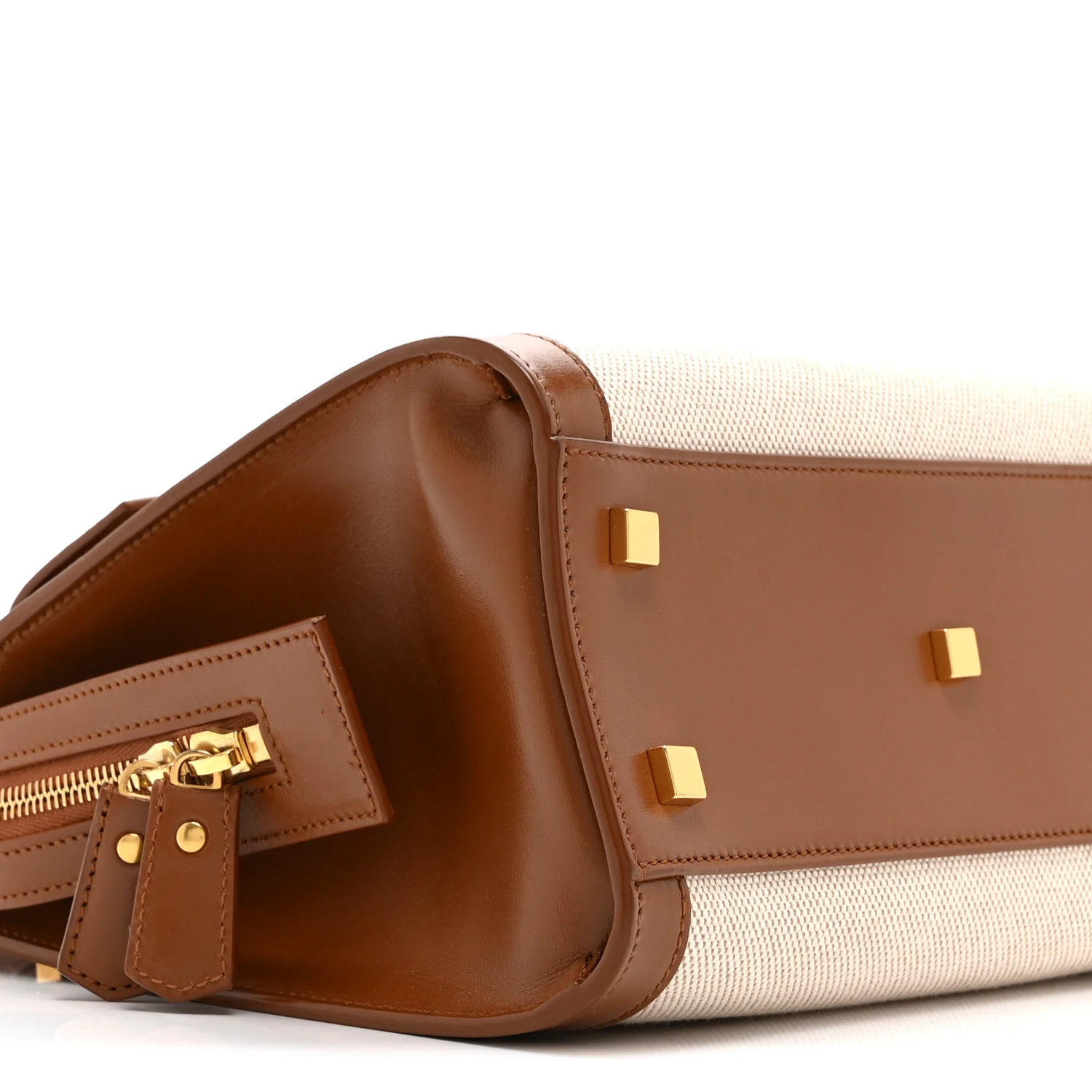 Canvas Calfskin Small Uptown Tote Brown - Image 9
