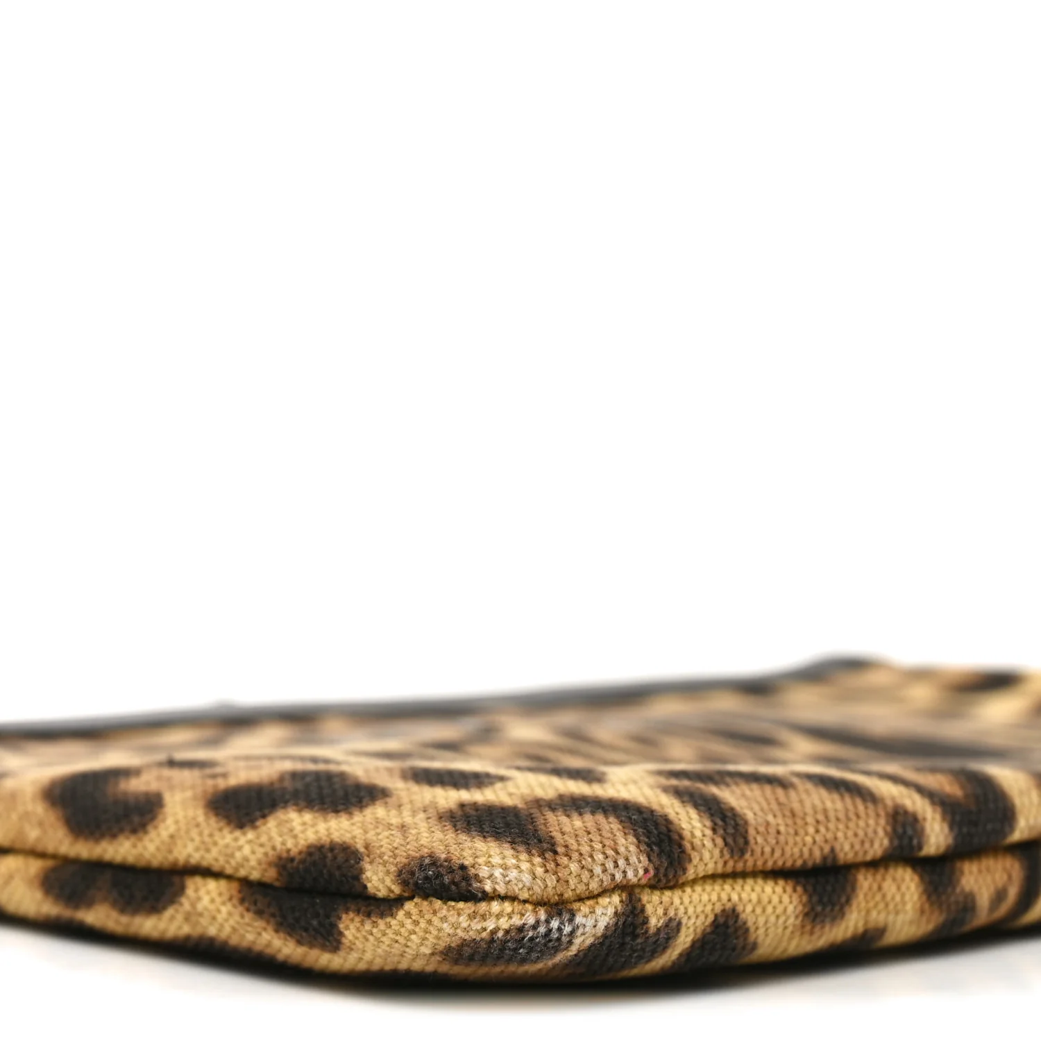 Canvas Leopard Print Rive Gauche Zipped Pouch Natural Black - Image 7