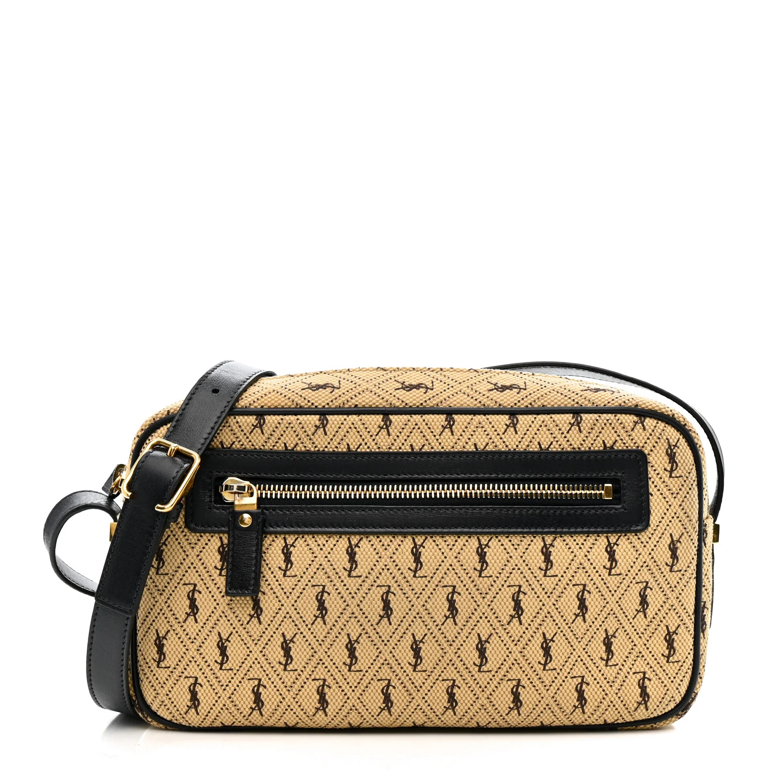 Canvas Monogram All Over Camera Bag Beige