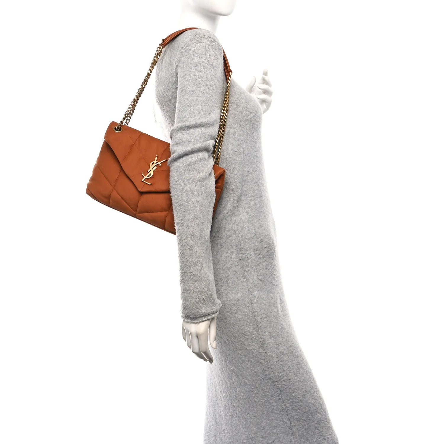 Canvas Quilted Small Loulou Puffer Monogram Chain Satchel Hot Rust - Image 2