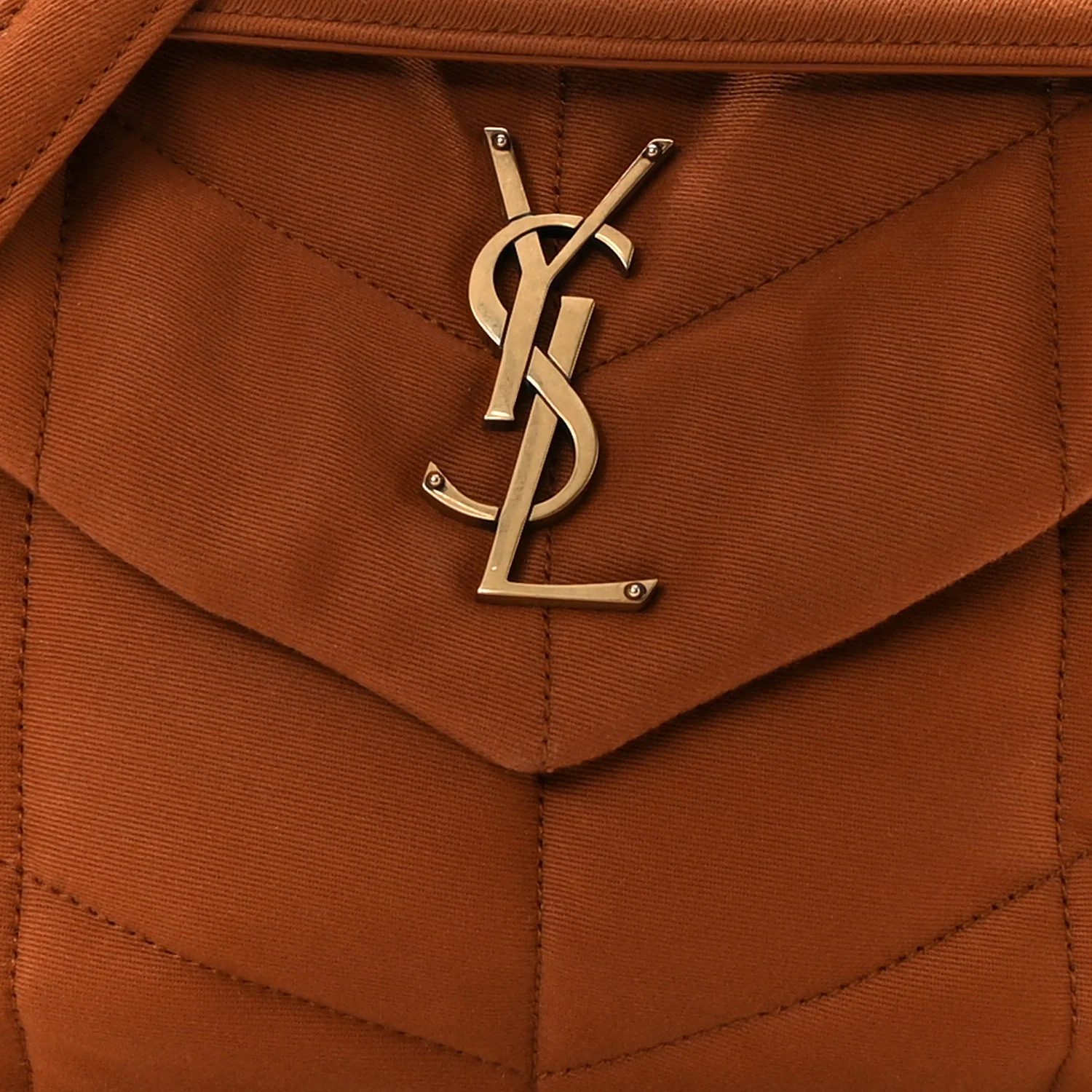 Canvas Quilted Small Loulou Puffer Monogram Chain Satchel Hot Rust - Image 8
