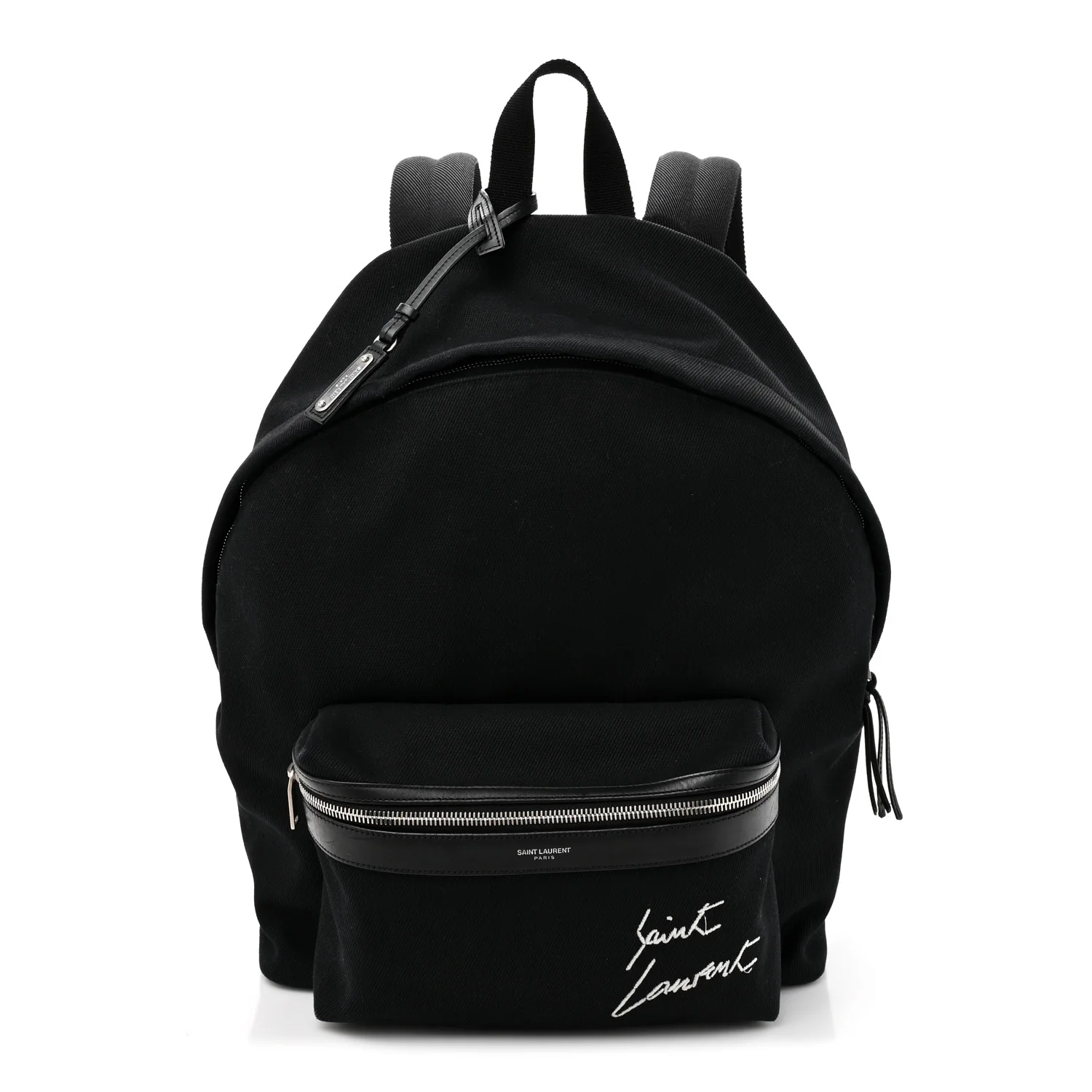 Canvas Signature Embroidered City Backpack Black