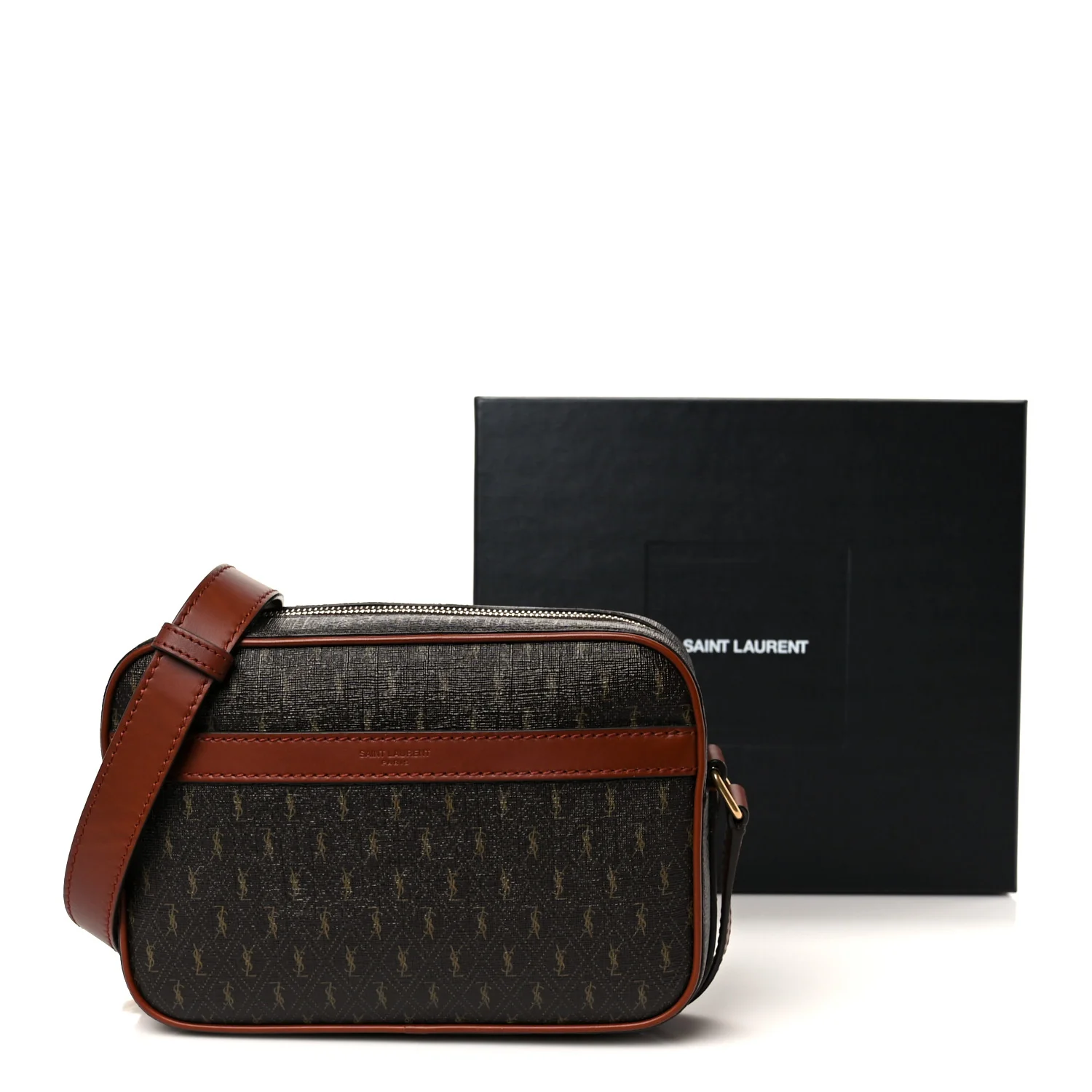 Canvas Smooth Calfskin Le Monogramme Camera Bag Chestnut - Image 12