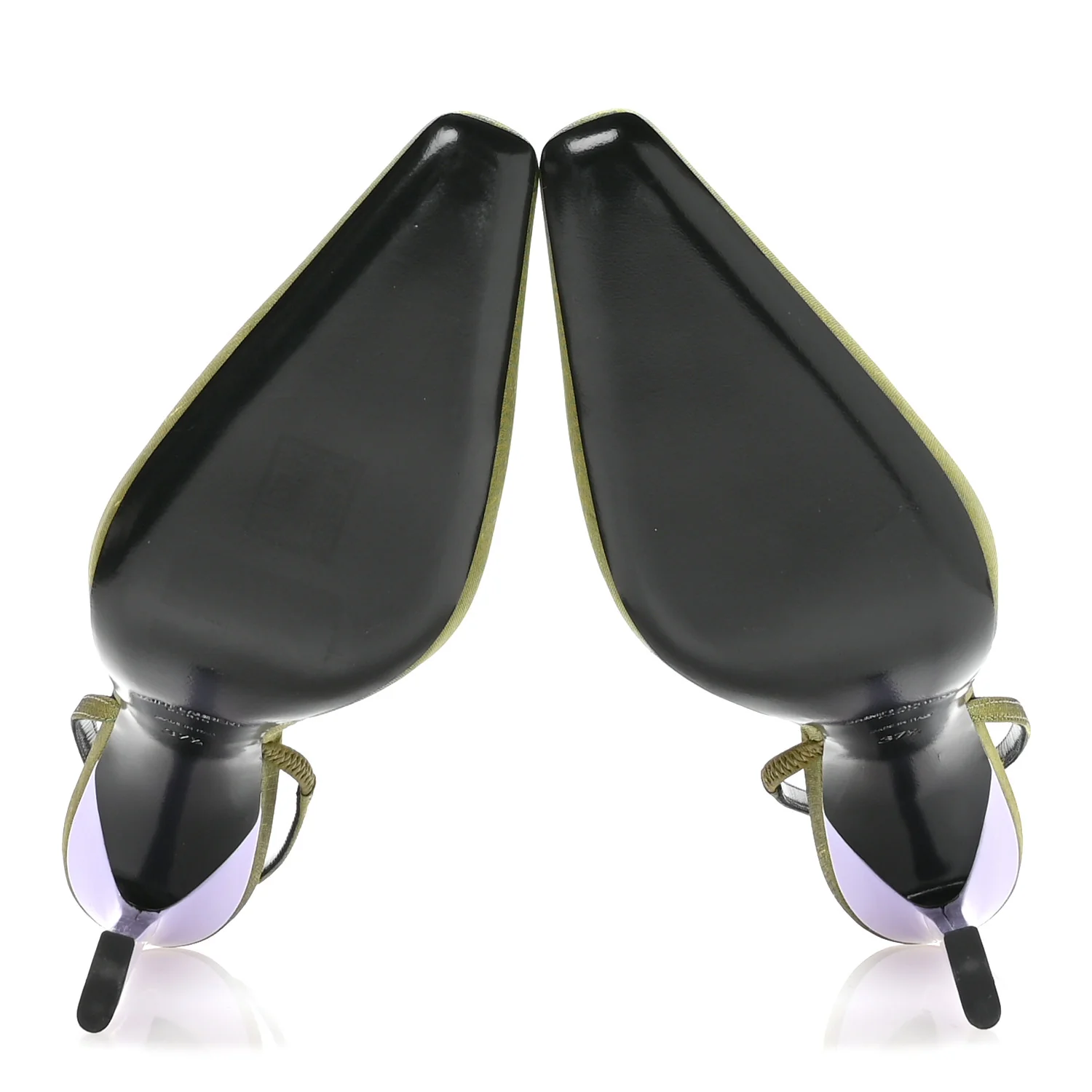 Crepe De Chine Blade 105 Slingback Pumps 37.5 Lime - Image 12