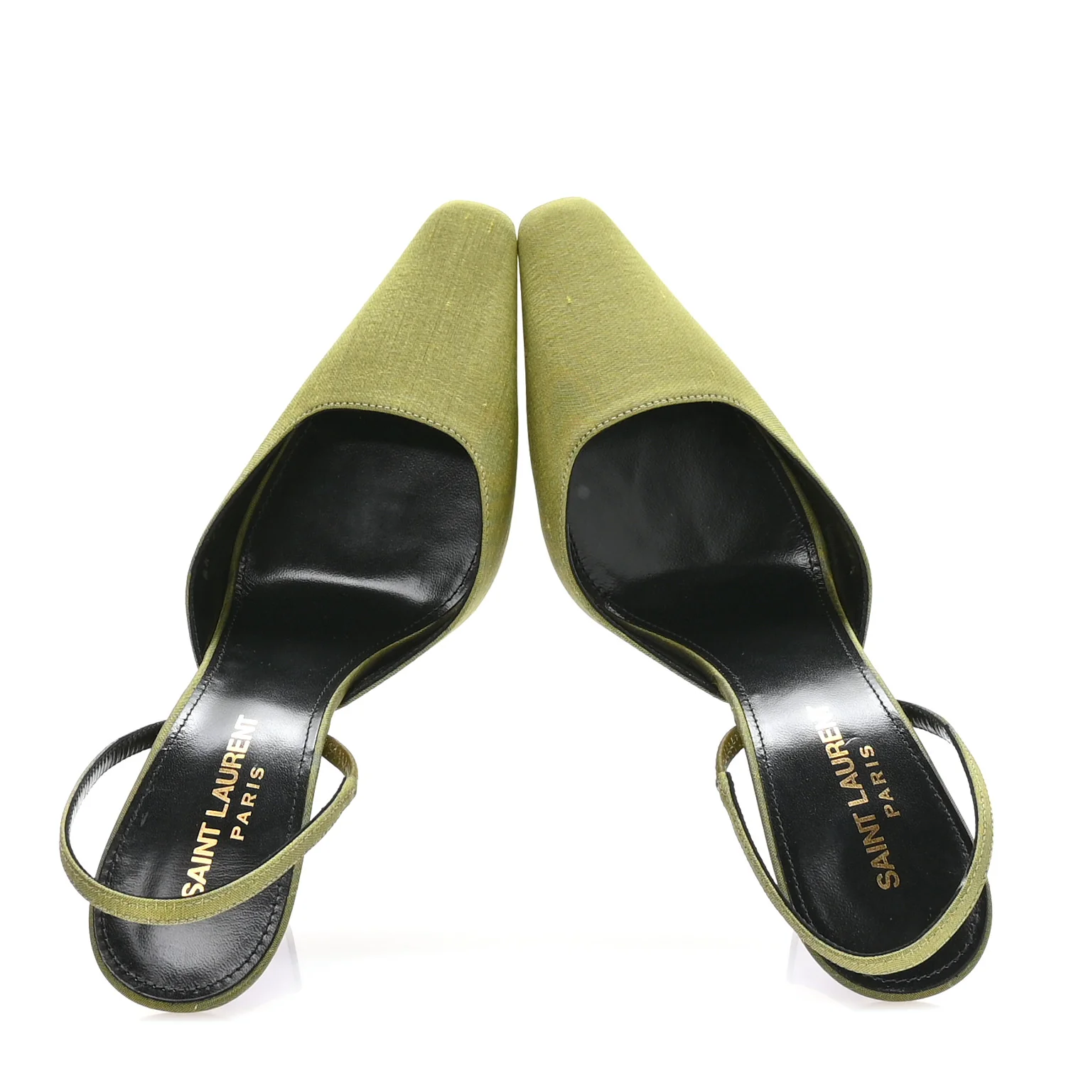 Crepe De Chine Blade 105 Slingback Pumps 37.5 Lime - Image 3