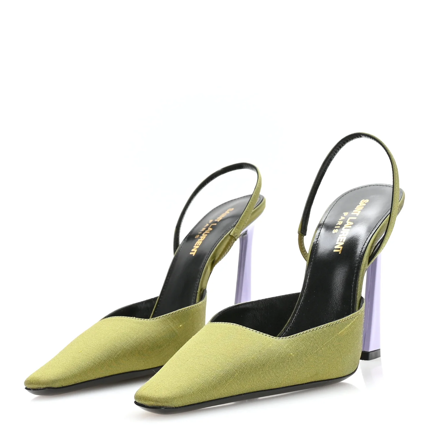 Crepe De Chine Blade 105 Slingback Pumps 37.5 Lime - Image 7