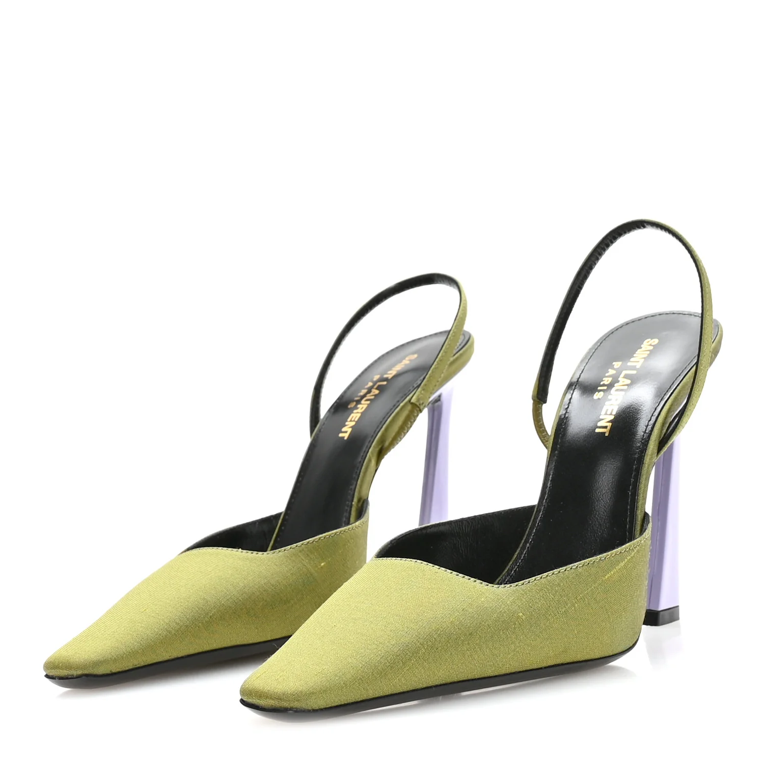 Crepe De Chine Blade 105 Slingback Pumps 37.5 Lime - Image 8