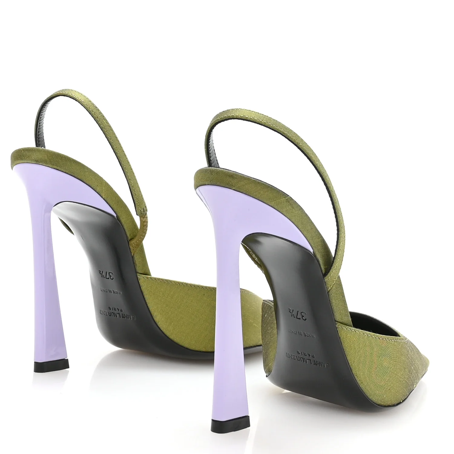 Crepe De Chine Blade 105 Slingback Pumps 37.5 Lime - Image 9