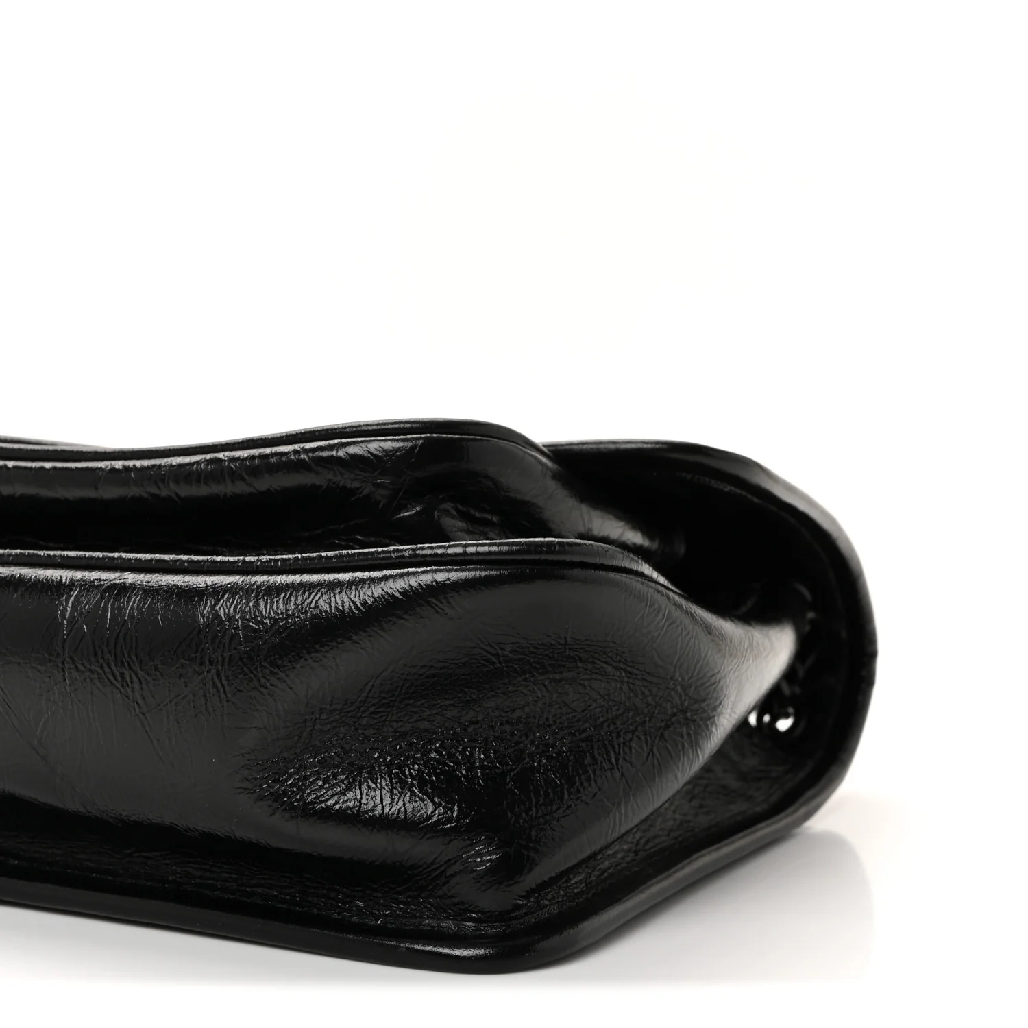 Crinkled Calfskin Matelasse Monogram Baby Niki Chain Satchel Black - Image 16