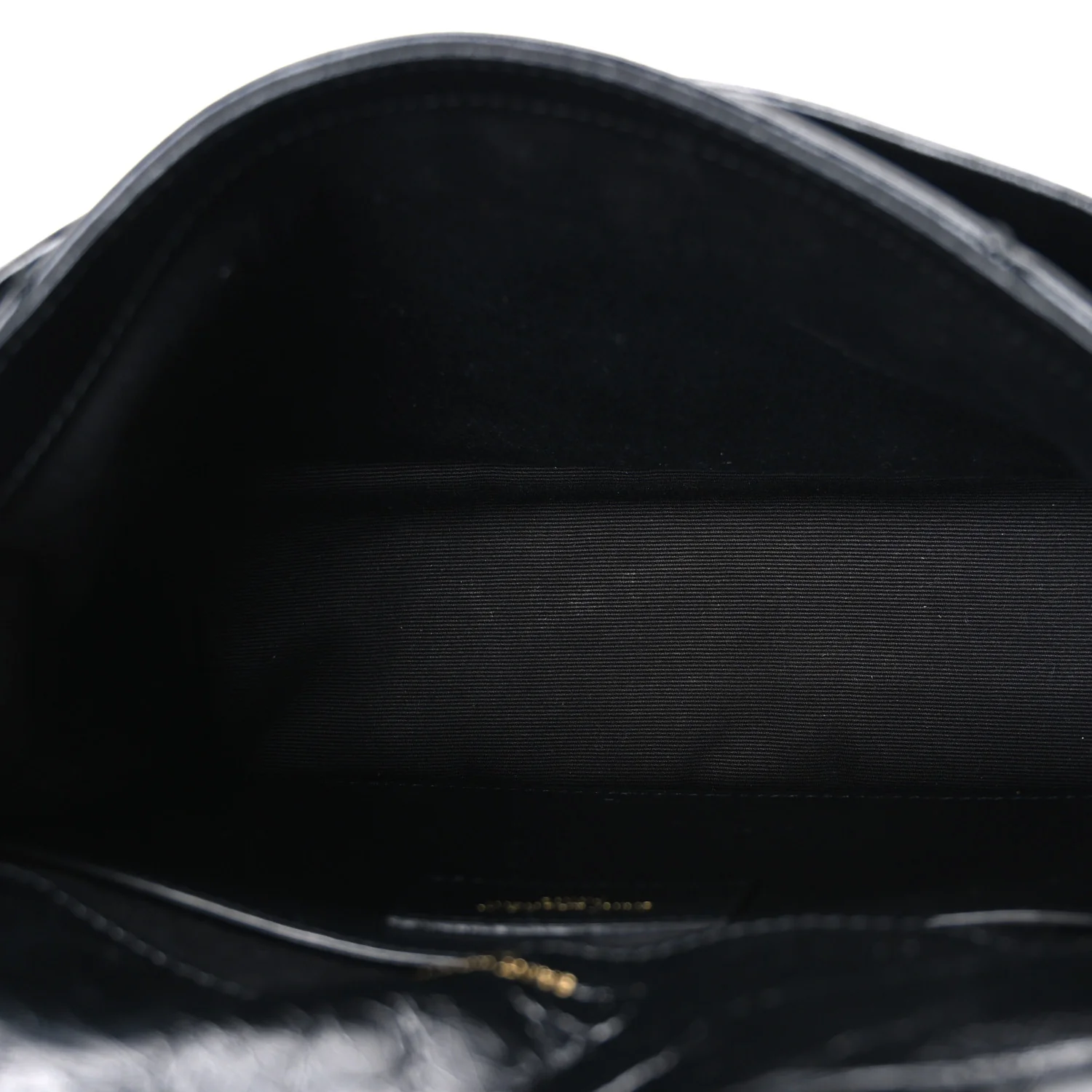 Crinkled Calfskin Matelasse Monogram Baby Niki Chain Satchel Black - Image 5