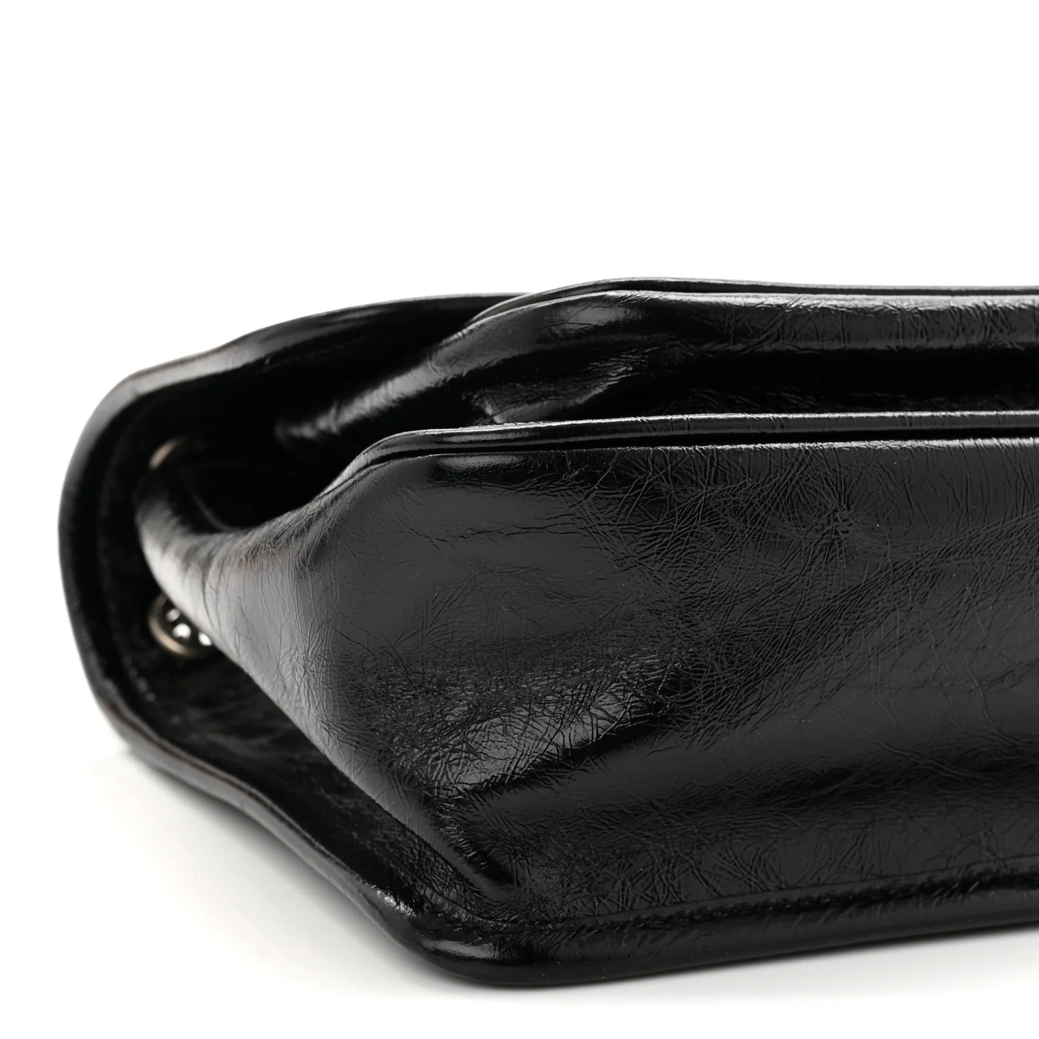 Crinkled Calfskin Matelasse Monogram Baby Niki Chain Satchel Black - Image 16