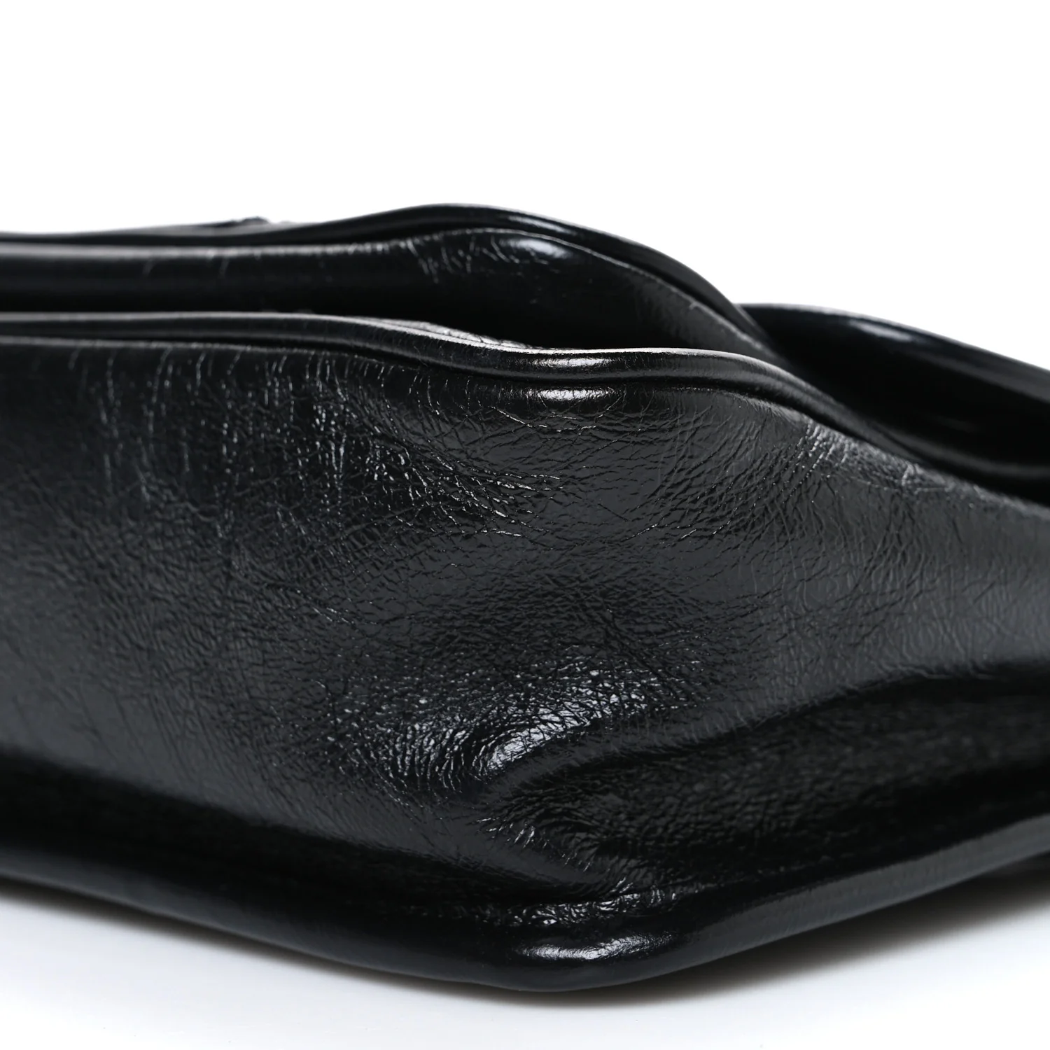 Crinkled Calfskin Matelasse Monogram Baby Niki Chain Satchel Black - Image 10