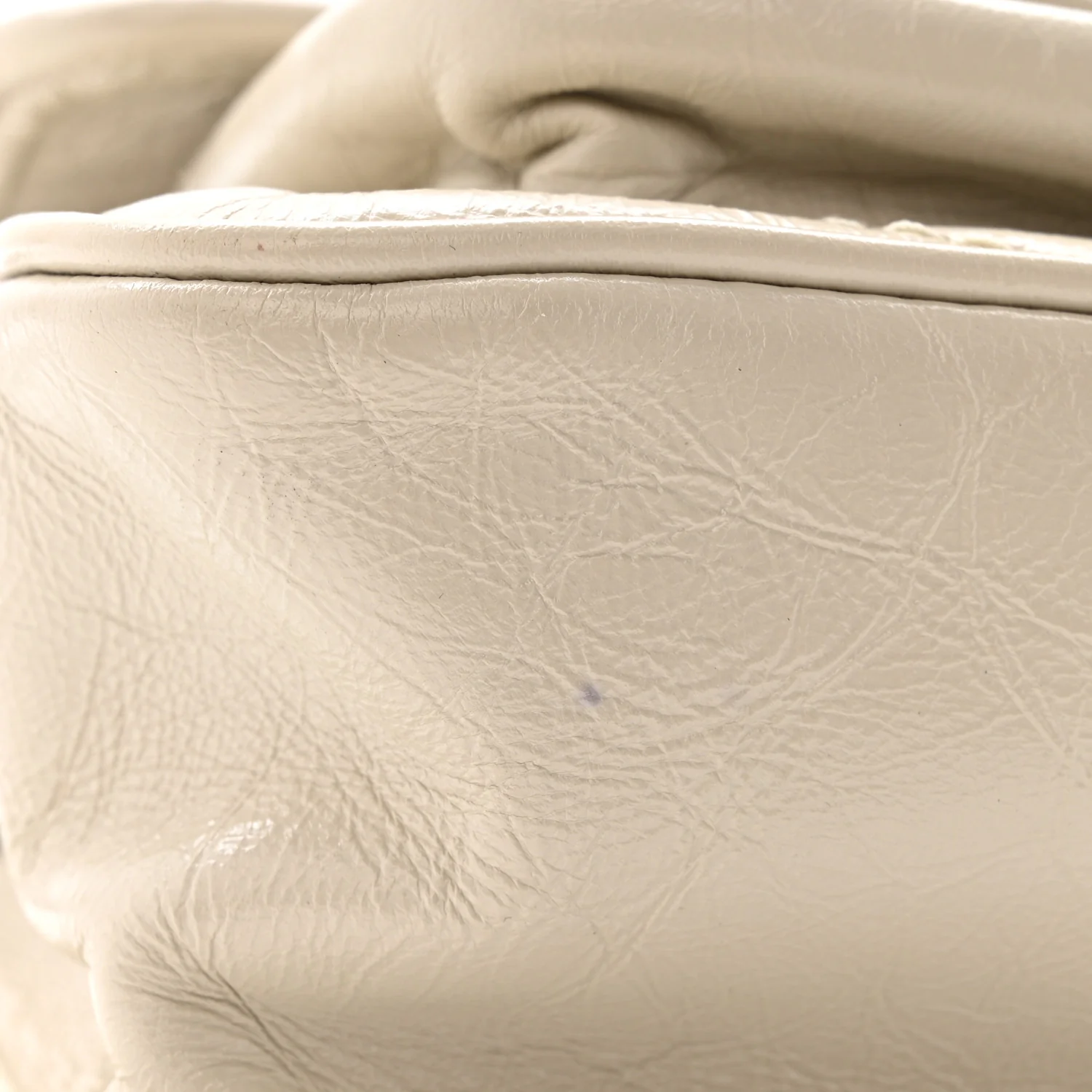 Crinkled Calfskin Matelasse Monogram Baby Niki Chain Satchel Crema Soft - Image 11
