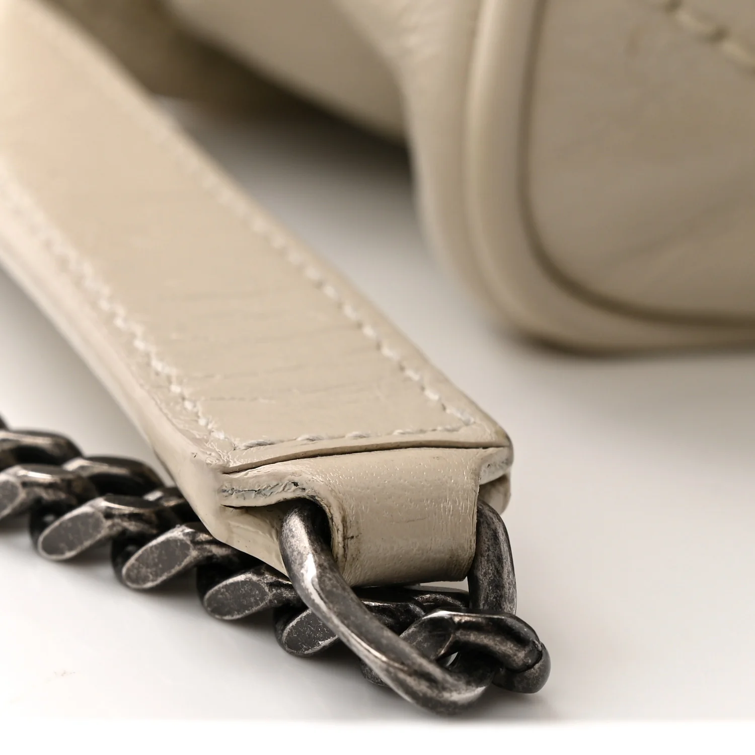 Crinkled Calfskin Matelasse Monogram Baby Niki Chain Satchel Crema Soft - Image 13