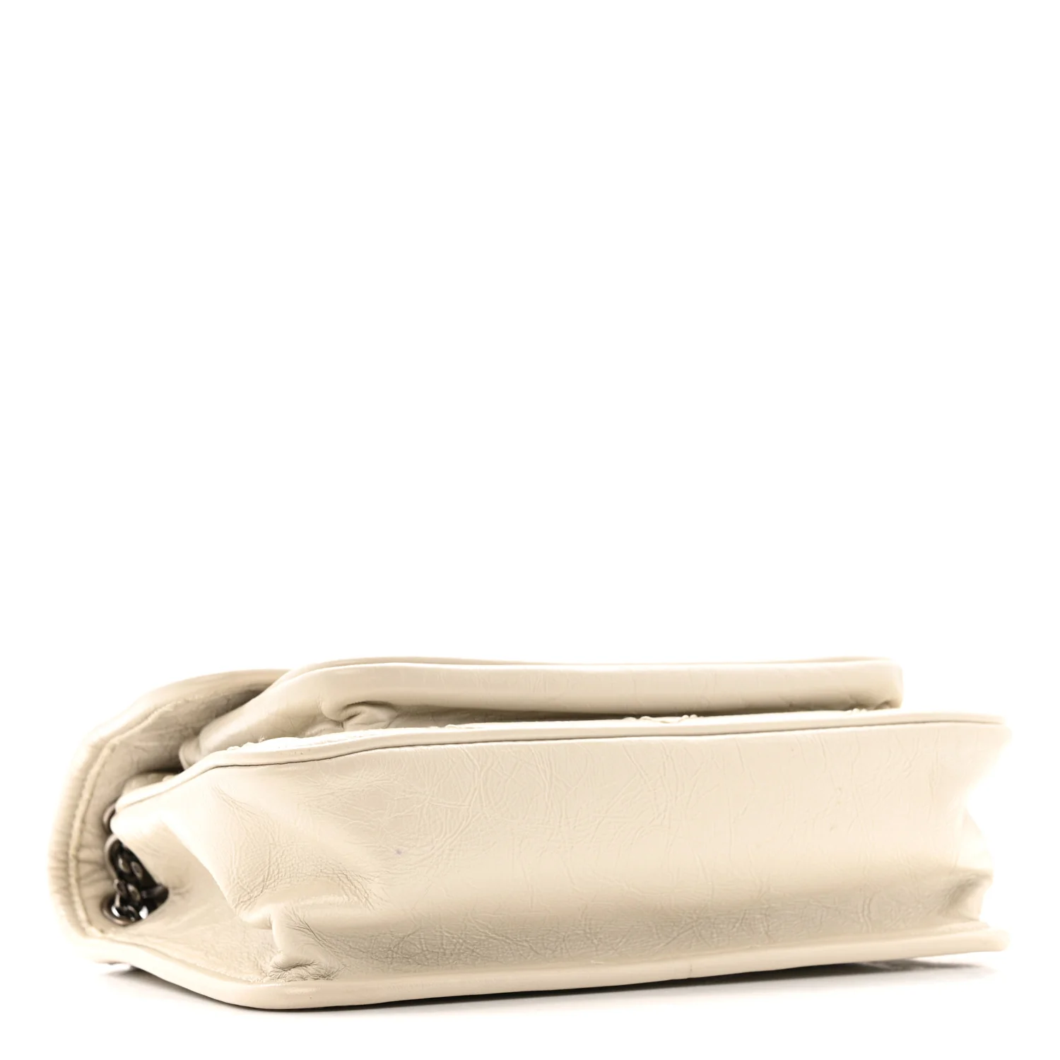 Crinkled Calfskin Matelasse Monogram Baby Niki Chain Satchel Crema Soft - Image 4