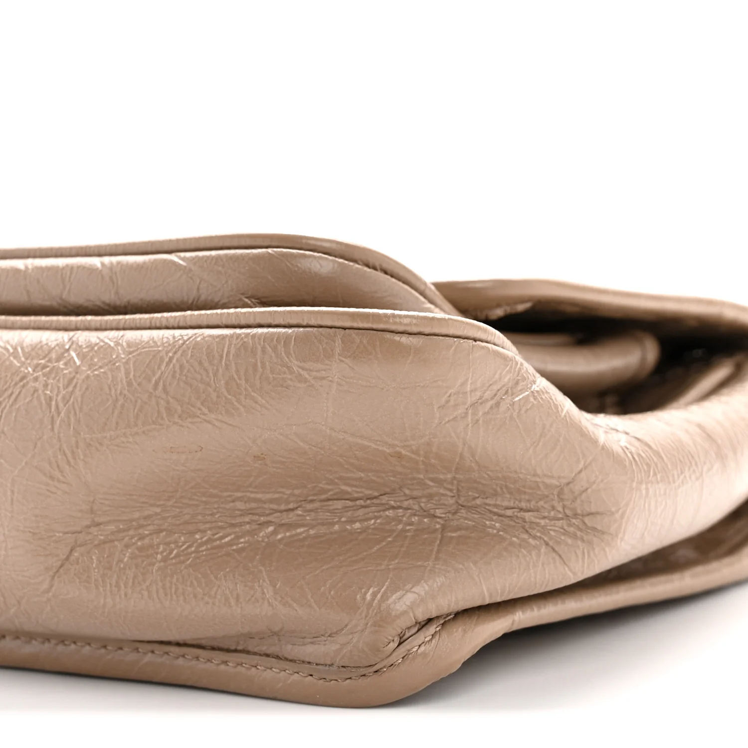 Crinkled Calfskin Matelasse Monogram Baby Niki Chain Satchel Light Taupe - Image 10