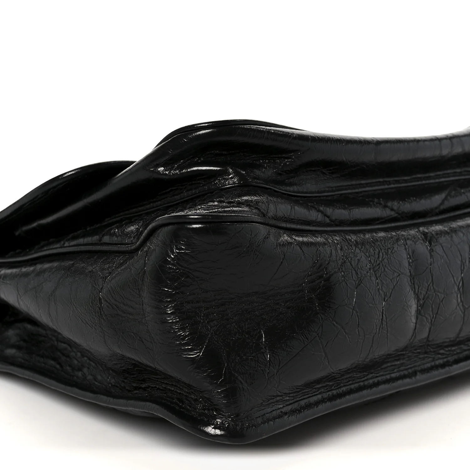 Crinkled Calfskin Matelasse Monogram Large Niki Chain Satchel Black - Image 10