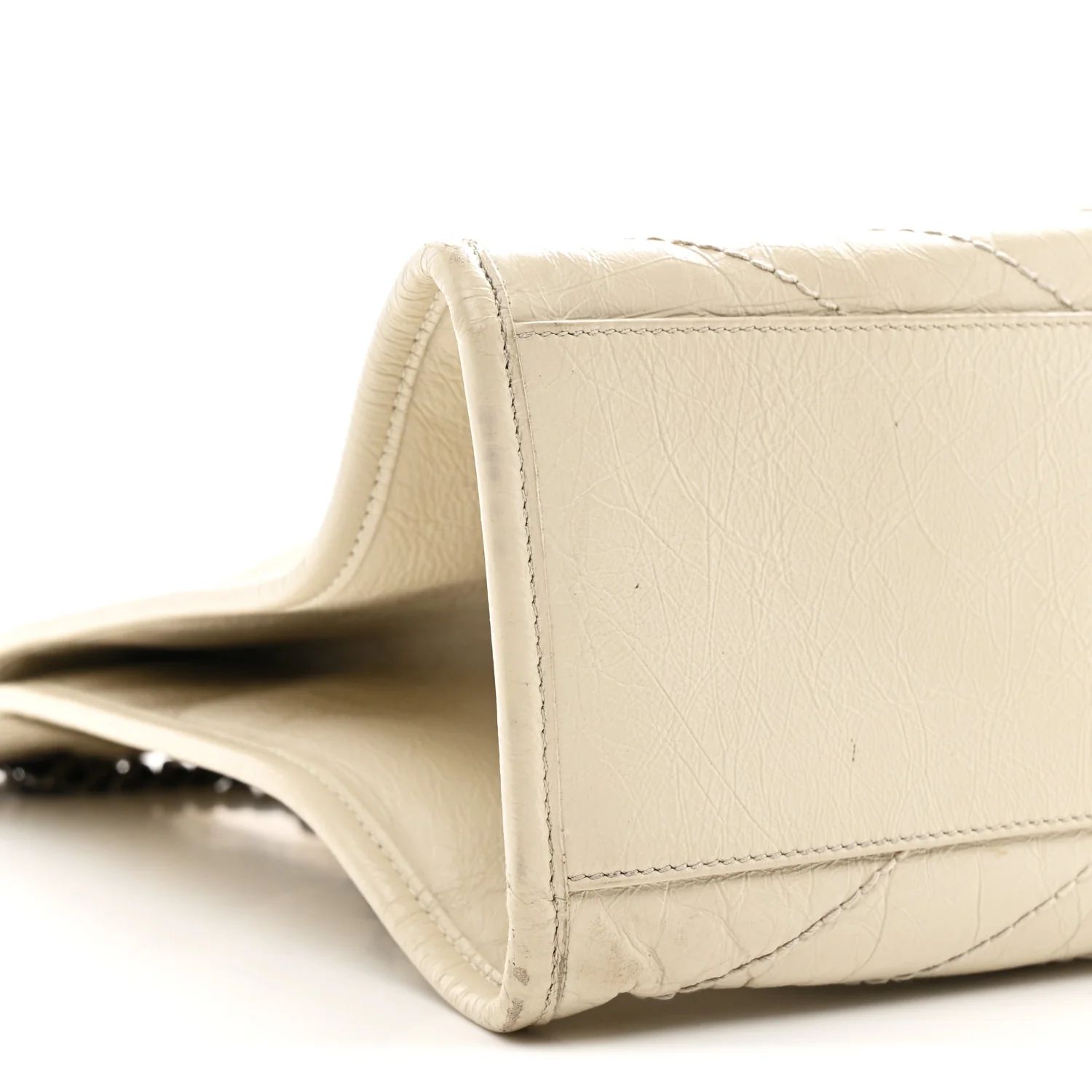 Crinkled Calfskin Matelasse Monogram Large Niki Shopper Tote Cream Soft - Image 9
