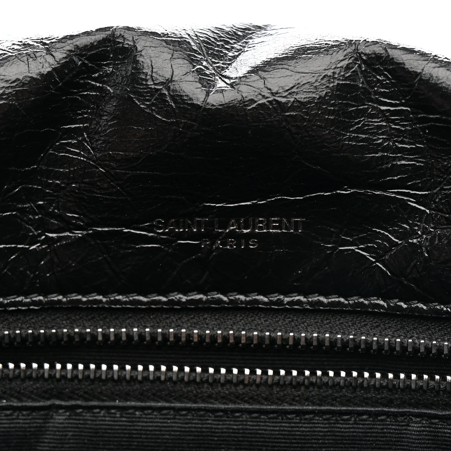 Crinkled Calfskin Matelasse Monogram Medium Niki Chain Satchel Black - Image 7