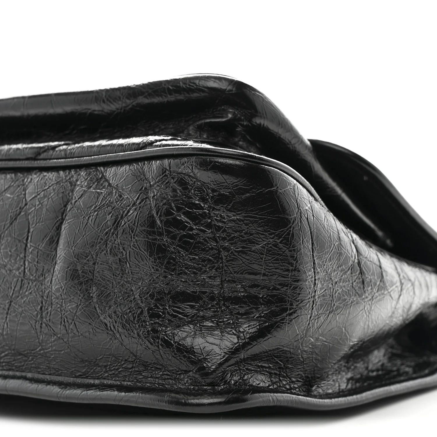 Crinkled Calfskin Matelasse Monogram Medium Niki Chain Satchel Black - Image 10