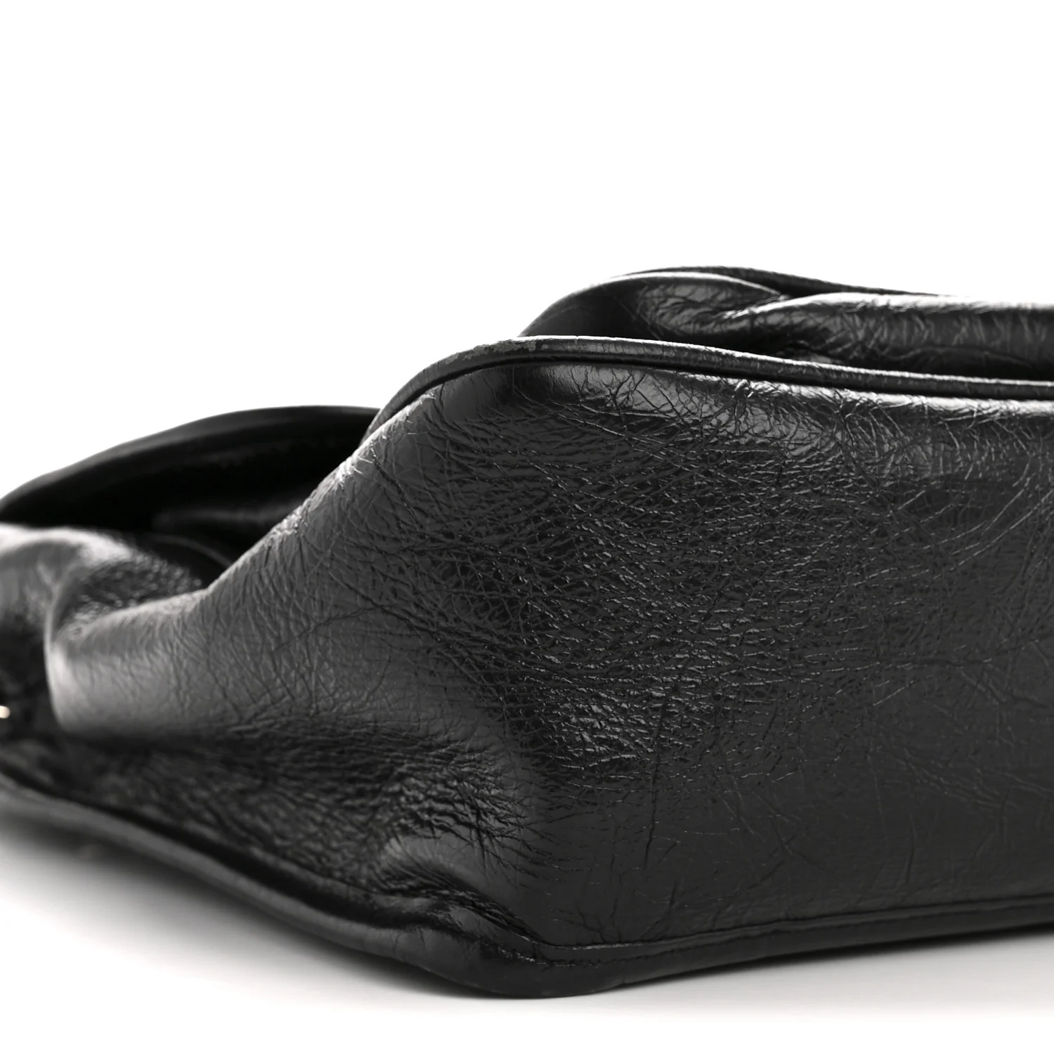Crinkled Calfskin Matelasse Monogram Medium Niki Chain Satchel Black - Image 9