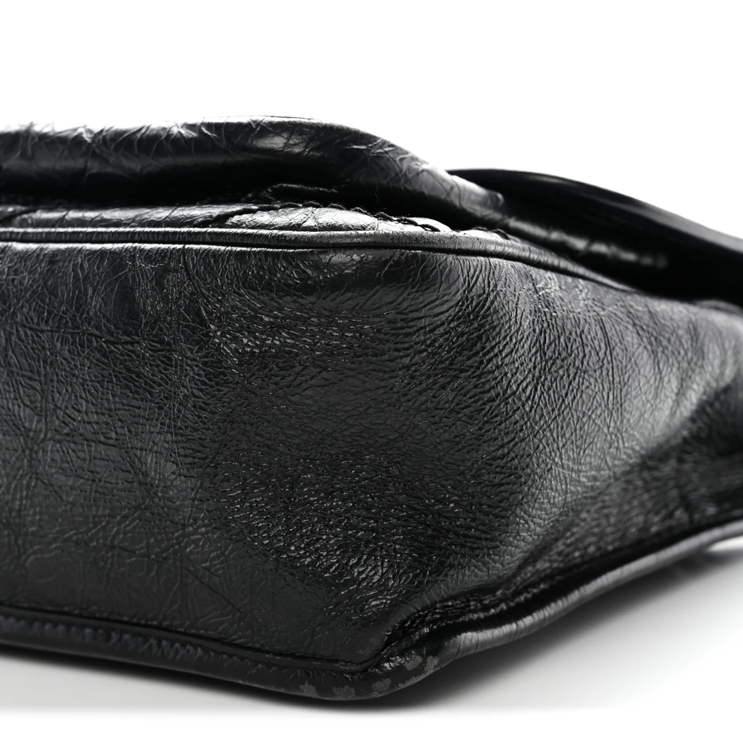 Crinkled Calfskin Matelasse Monogram Medium Niki Chain Satchel Black - Image 11