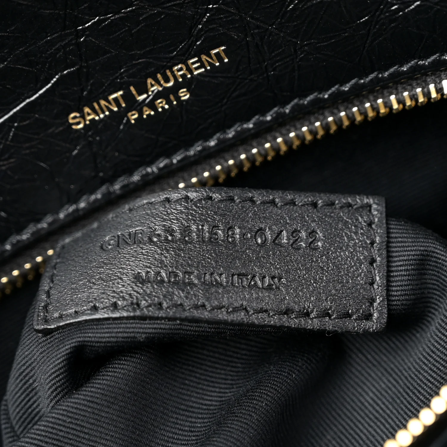 Crinkled Calfskin Matelasse Monogram Medium Niki Chain Satchel Black - Image 12