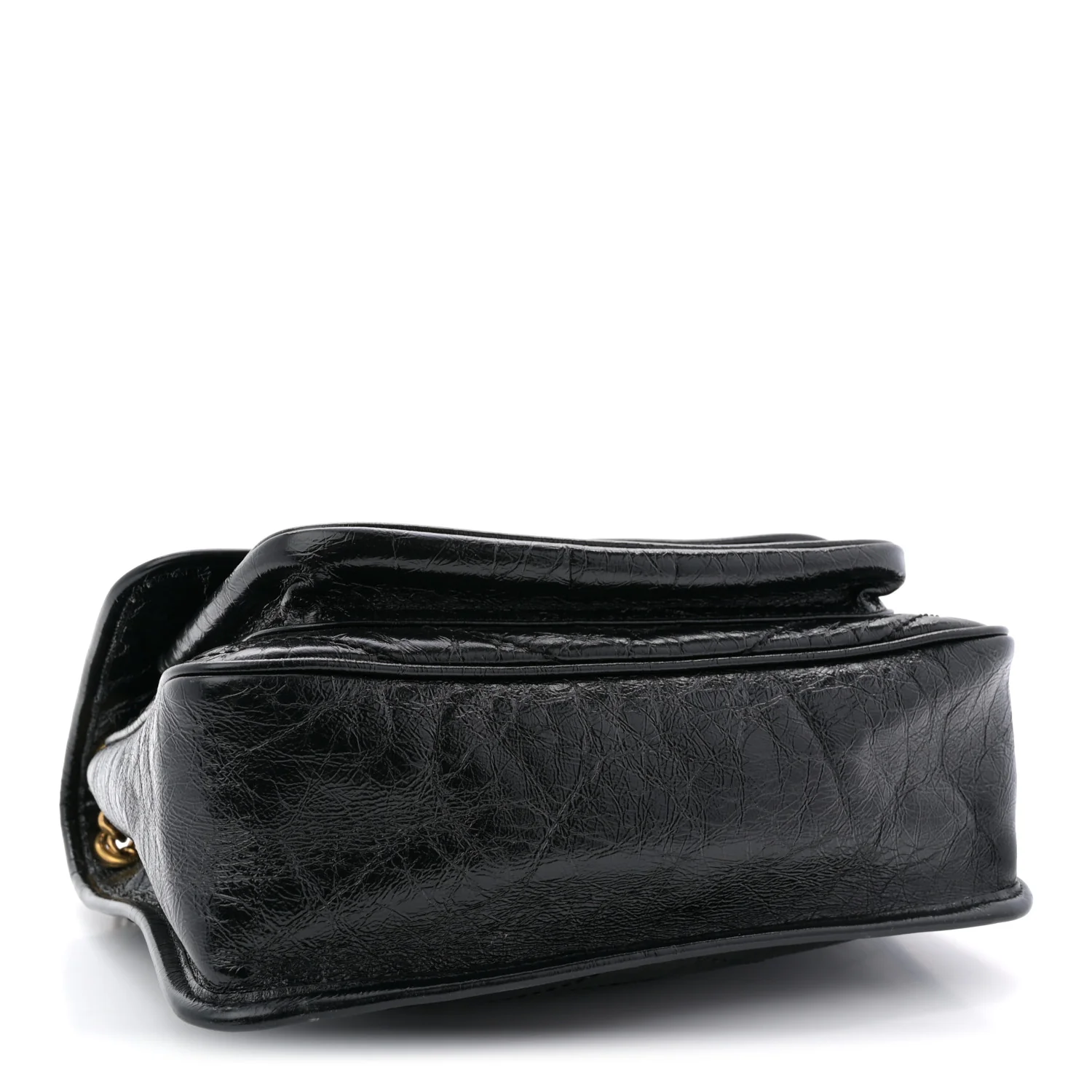 Crinkled Calfskin Matelasse Monogram Medium Niki Chain Satchel Black - Image 7
