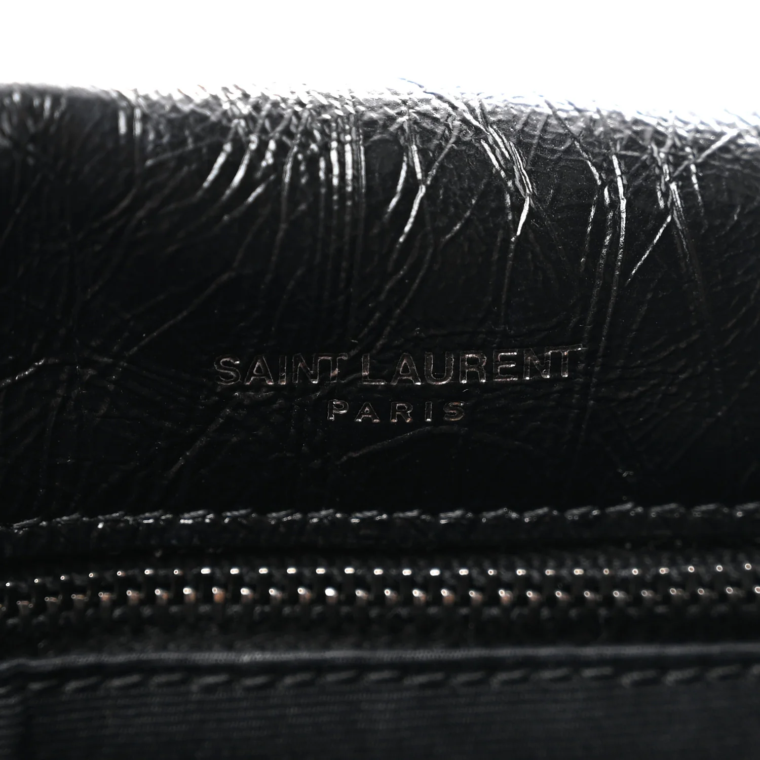 Crinkled Calfskin Matelasse Monogram Medium Niki Chain Satchel Black - Image 7
