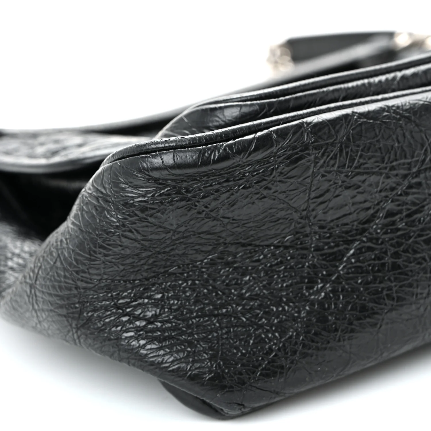 Crinkled Calfskin Matelasse Monogram Medium Niki Chain Satchel Black - Image 9