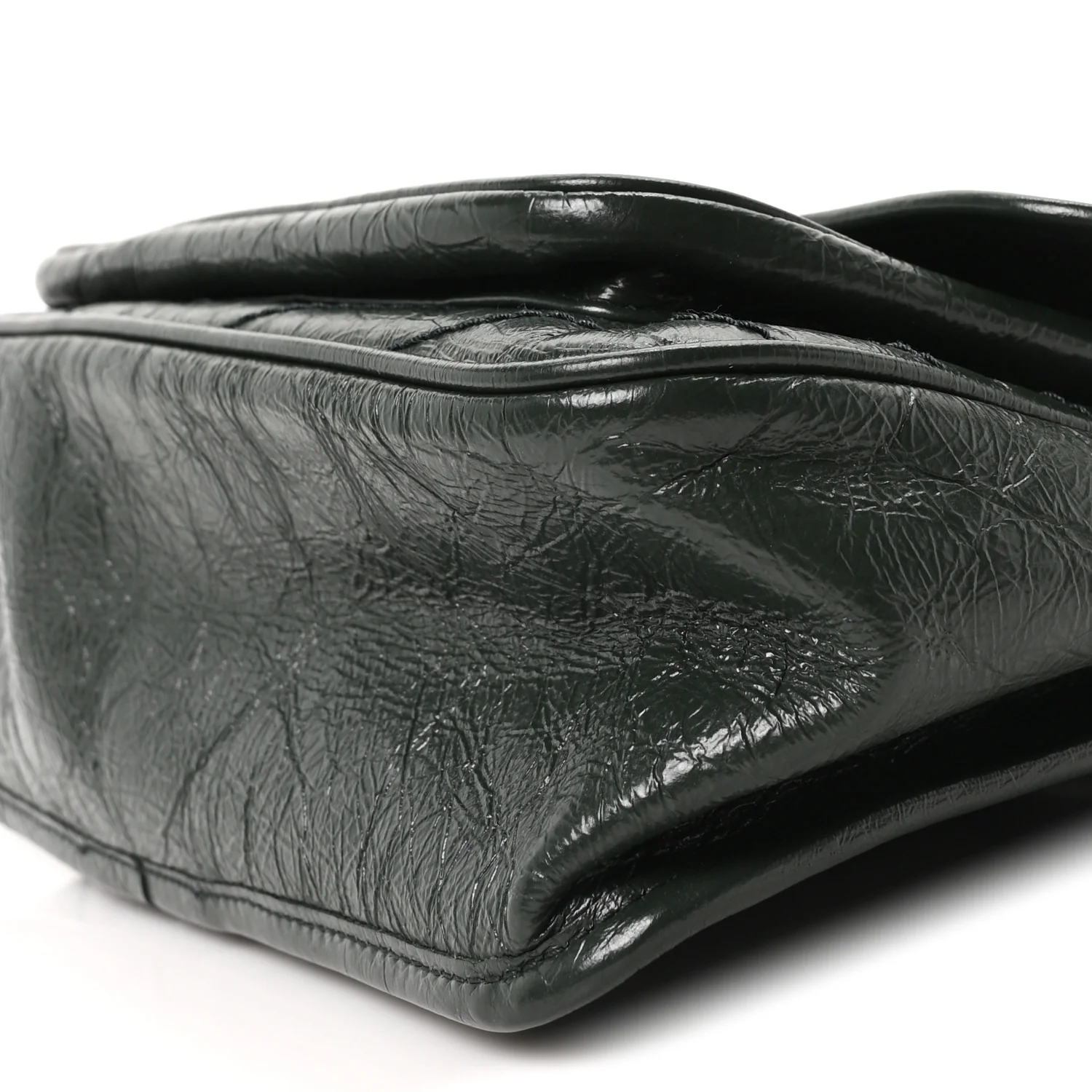 Crinkled Calfskin Matelasse Monogram Medium Niki Chain Satchel Dark Green - Image 10