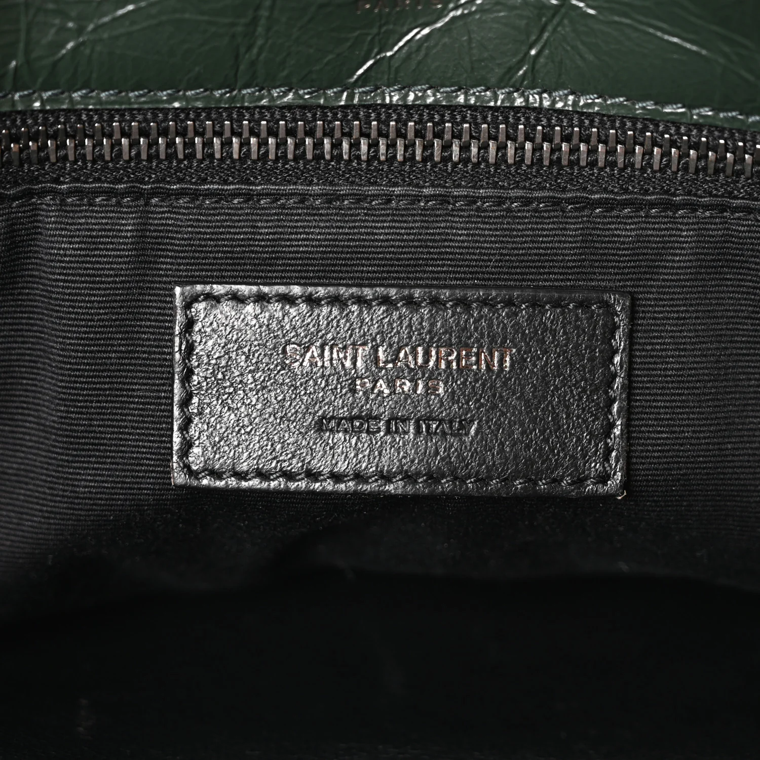 Crinkled Calfskin Matelasse Monogram Medium Niki Chain Satchel Dark Green - Image 6