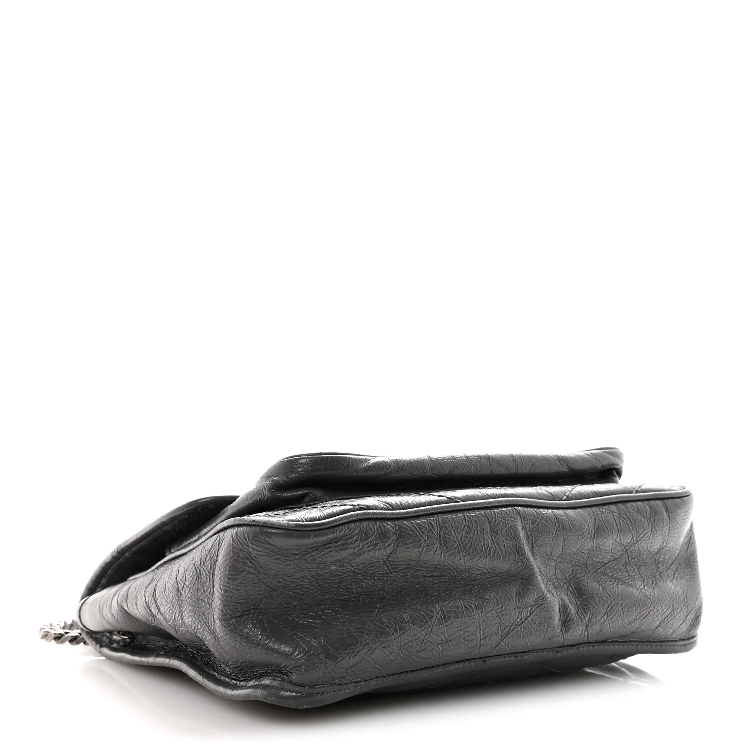 Crinkled Calfskin Matelasse Monogram Medium Niki Chain Satchel Fog - Image 4