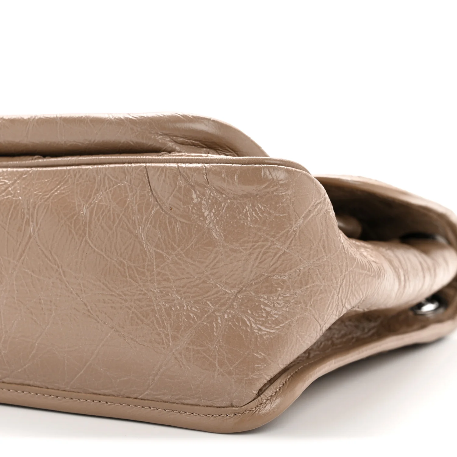Crinkled Calfskin Matelasse Monogram Medium Niki Chain Satchel Light Taupe - Image 10