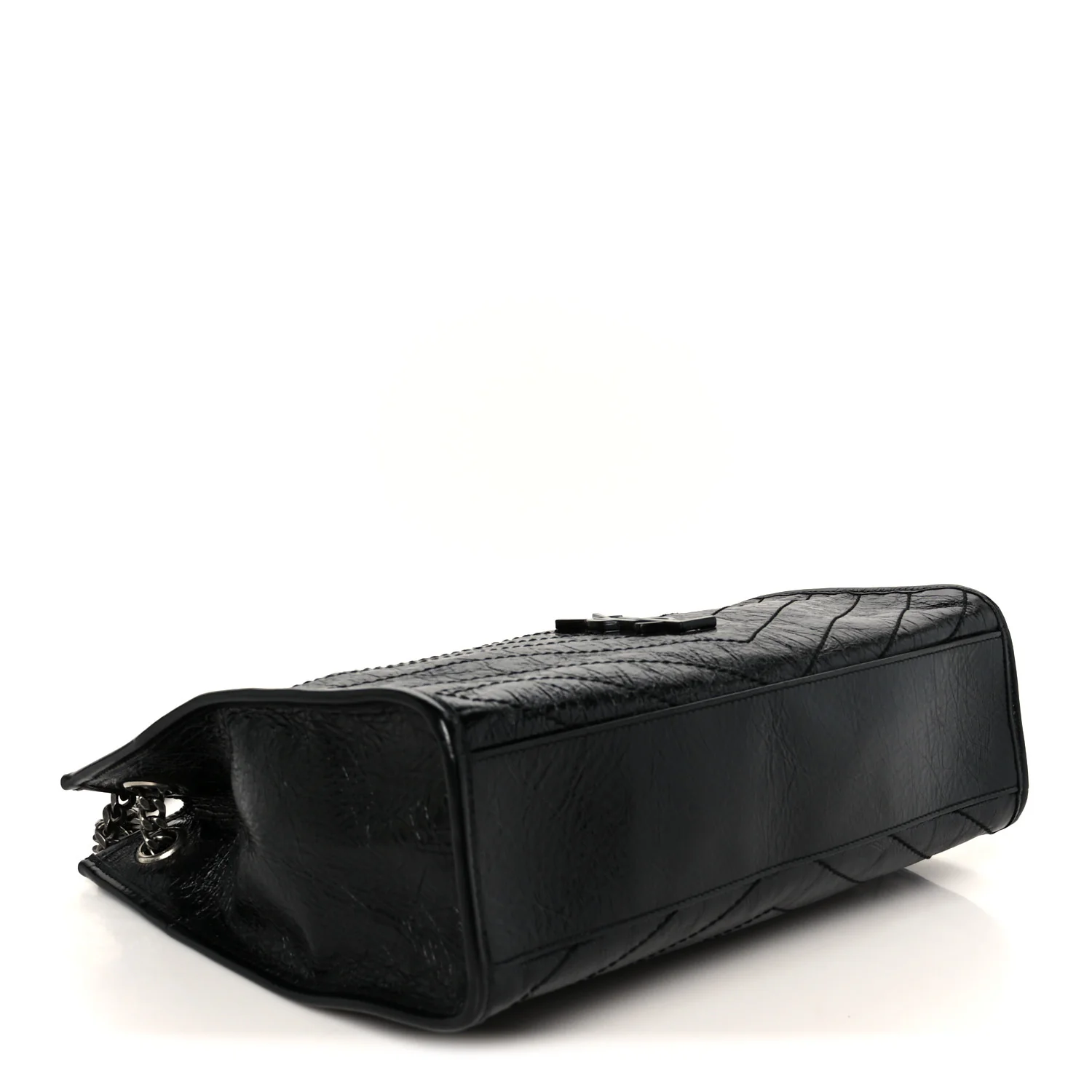 Crinkled Calfskin Matelasse Monogram Medium Niki Shopper Tote Black - Image 4