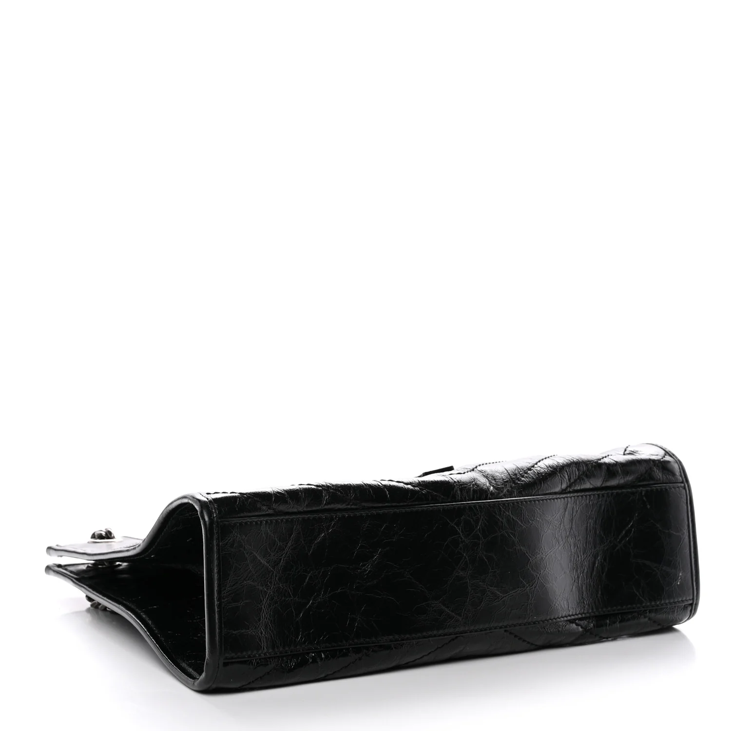 Crinkled Calfskin Matelasse Monogram Medium Niki Shopper Tote Black - Image 4