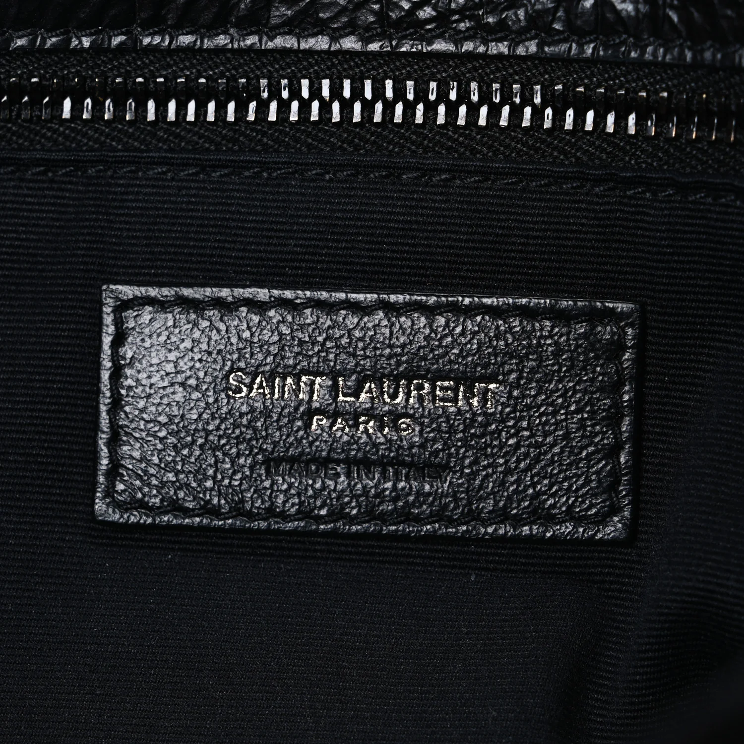 Crocodile Embossed Lambskin Monogram Medium Niki Chain Satchel Black - Image 6