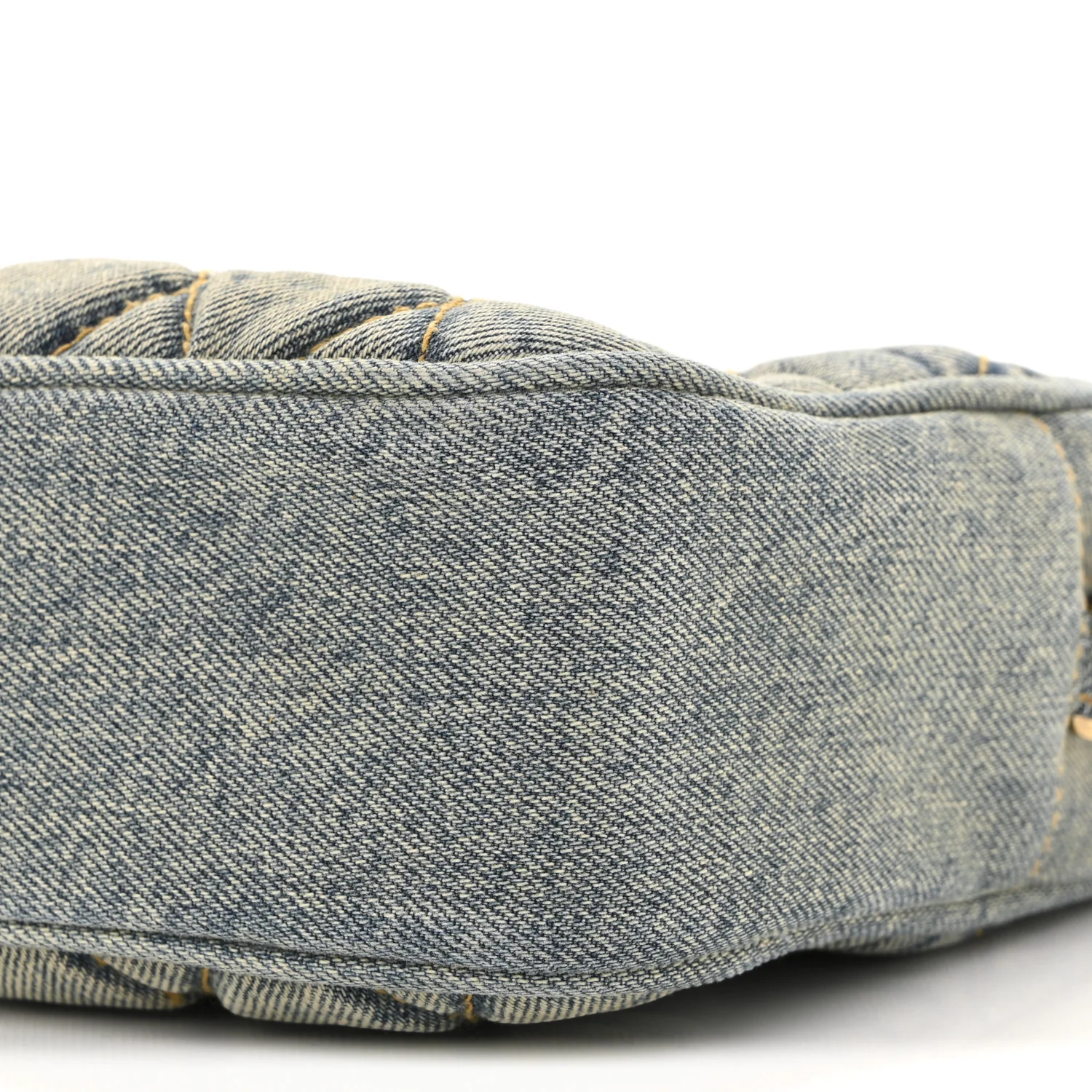 Denim Matelasse Quilted Summer Embroidered Classic Monogram Camera Bag Blue - Image 10