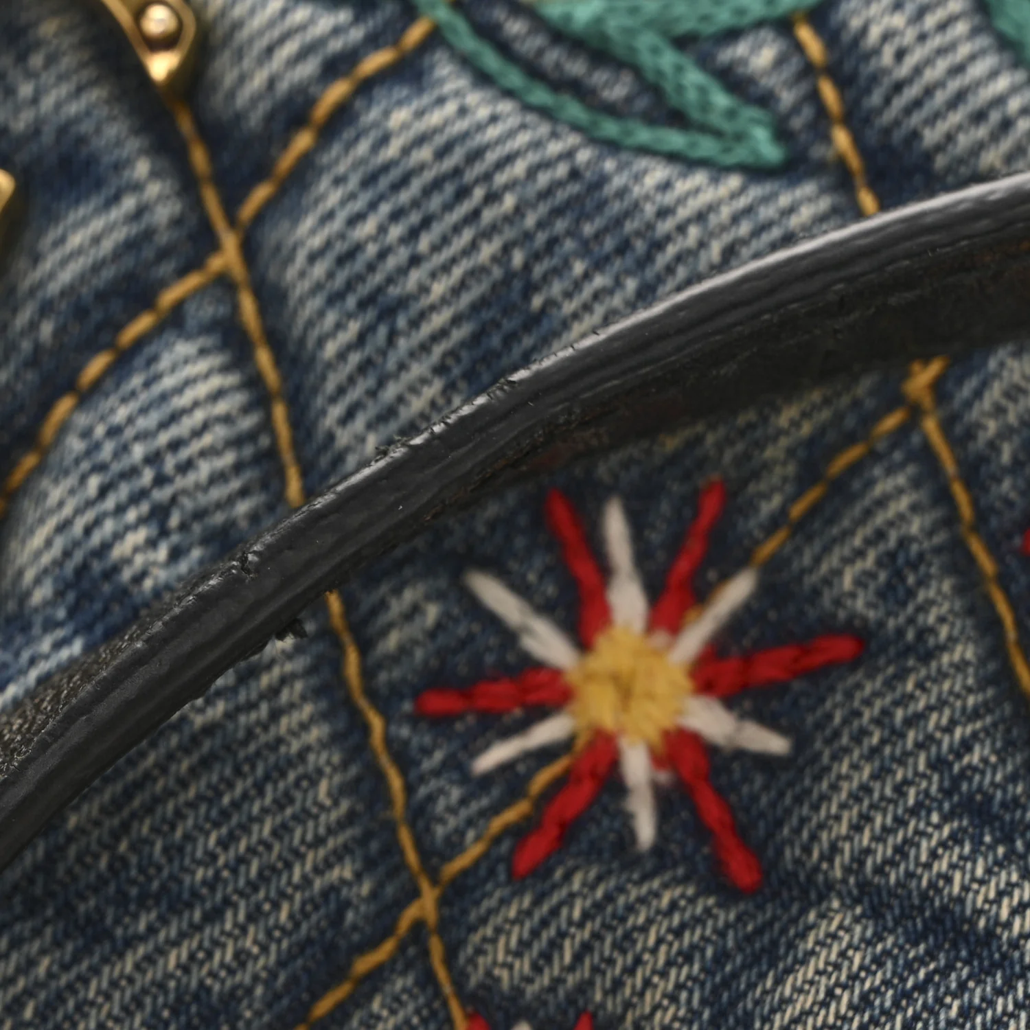 Denim Matelasse Quilted Summer Embroidered Classic Monogram Camera Bag Blue - Image 13