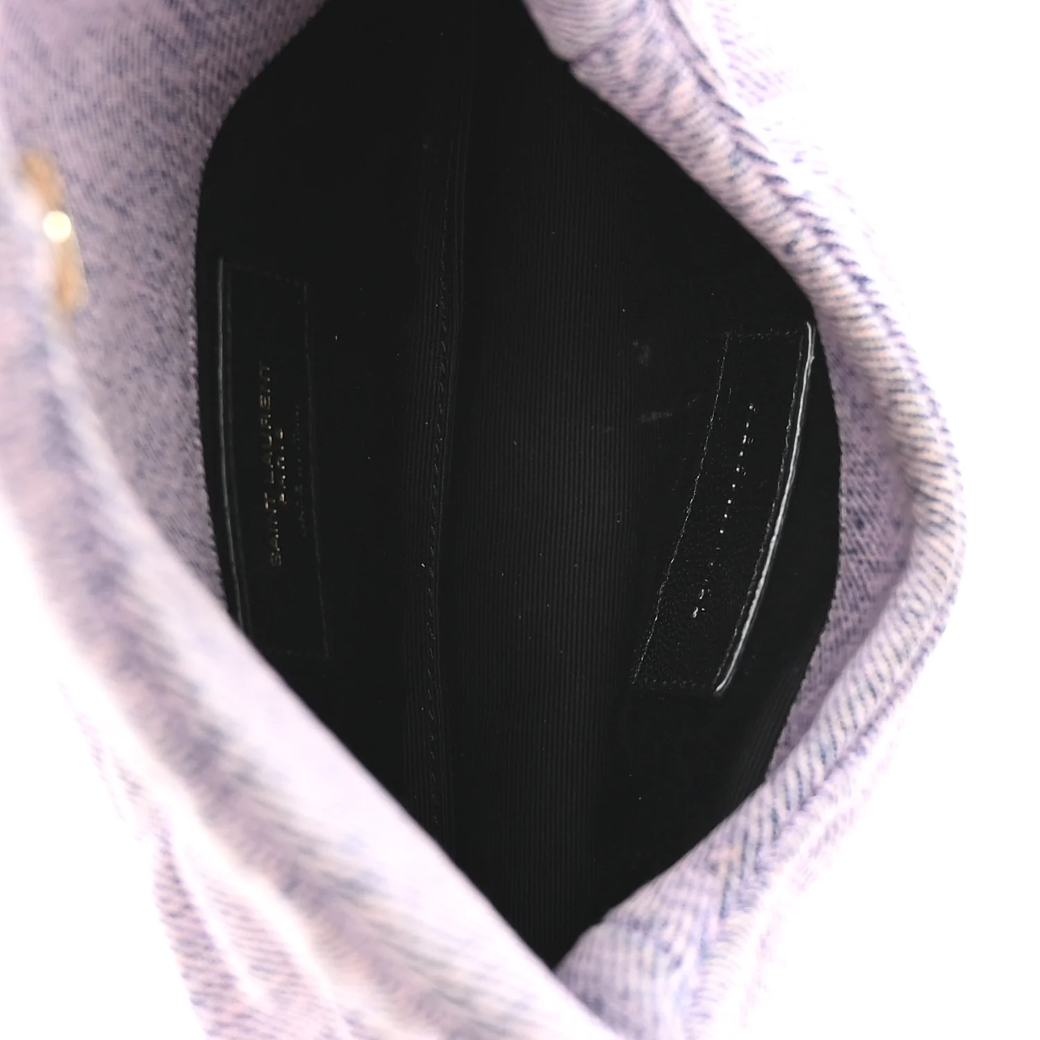 Denim Quilted Loulou Puffer Monogram Pouch Clutch Bleached Lilac - Image 11