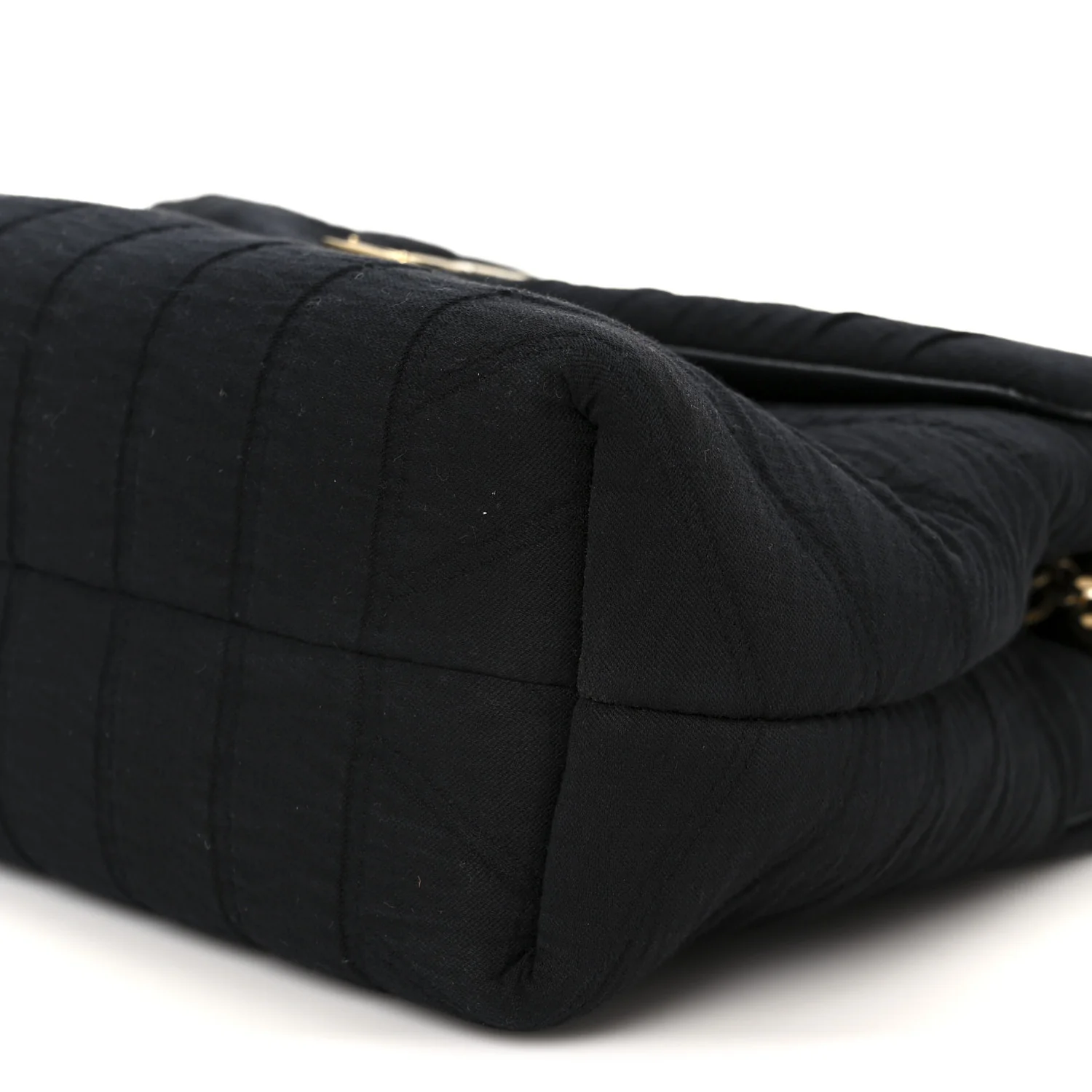 Fabric Y Quilted Monogram Small Loulou Chain Satchel Black - Image 11