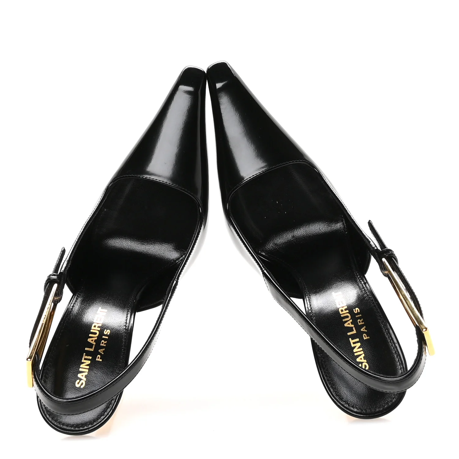 Glazed Calfskin Lee Slingback Pumps 35 Black - Image 2