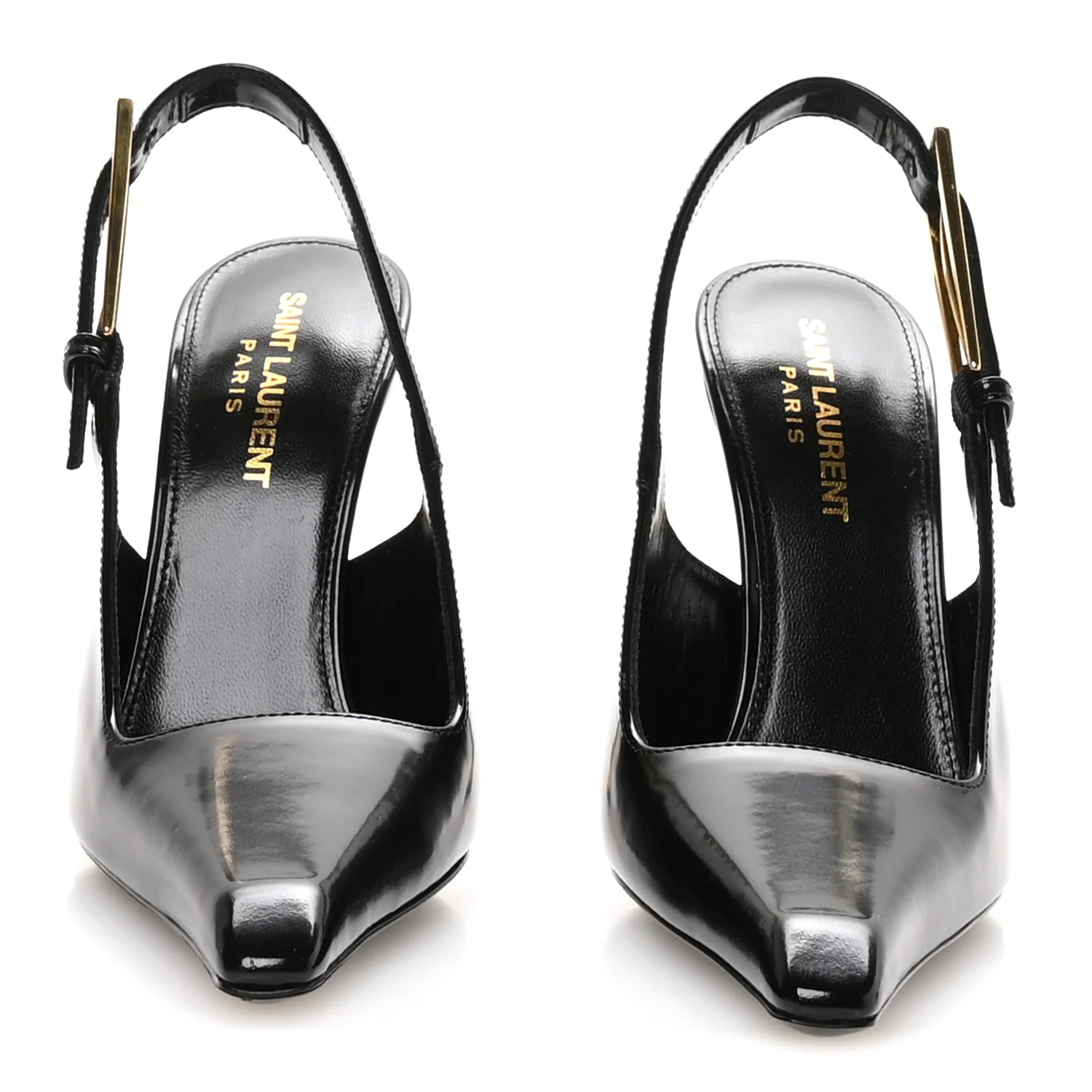Glazed Calfskin Lee Slingback Pumps 35 Black - Image 3