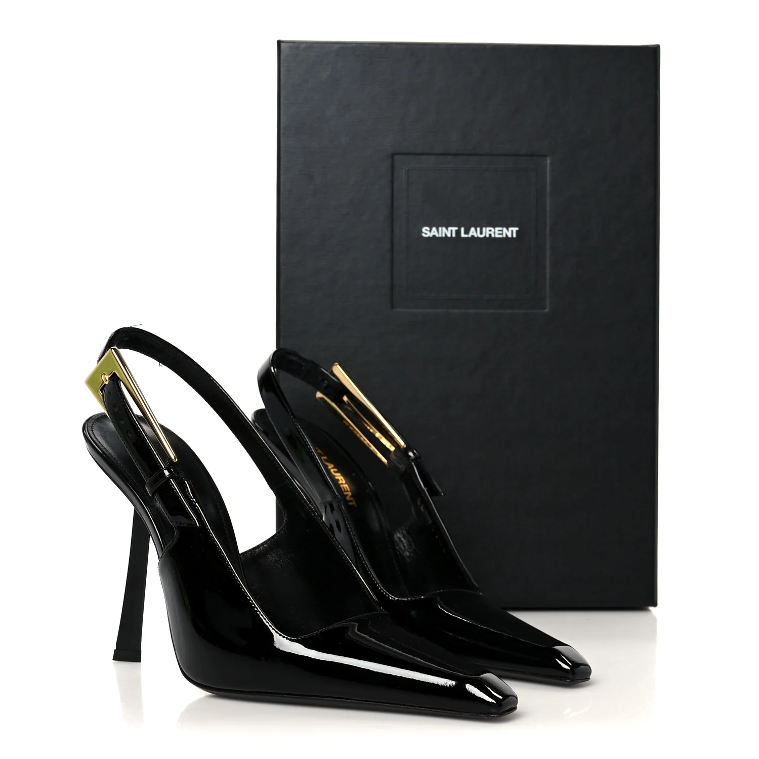 Glazed Calfskin Lee Slingback Pumps 35 Black - Image 10