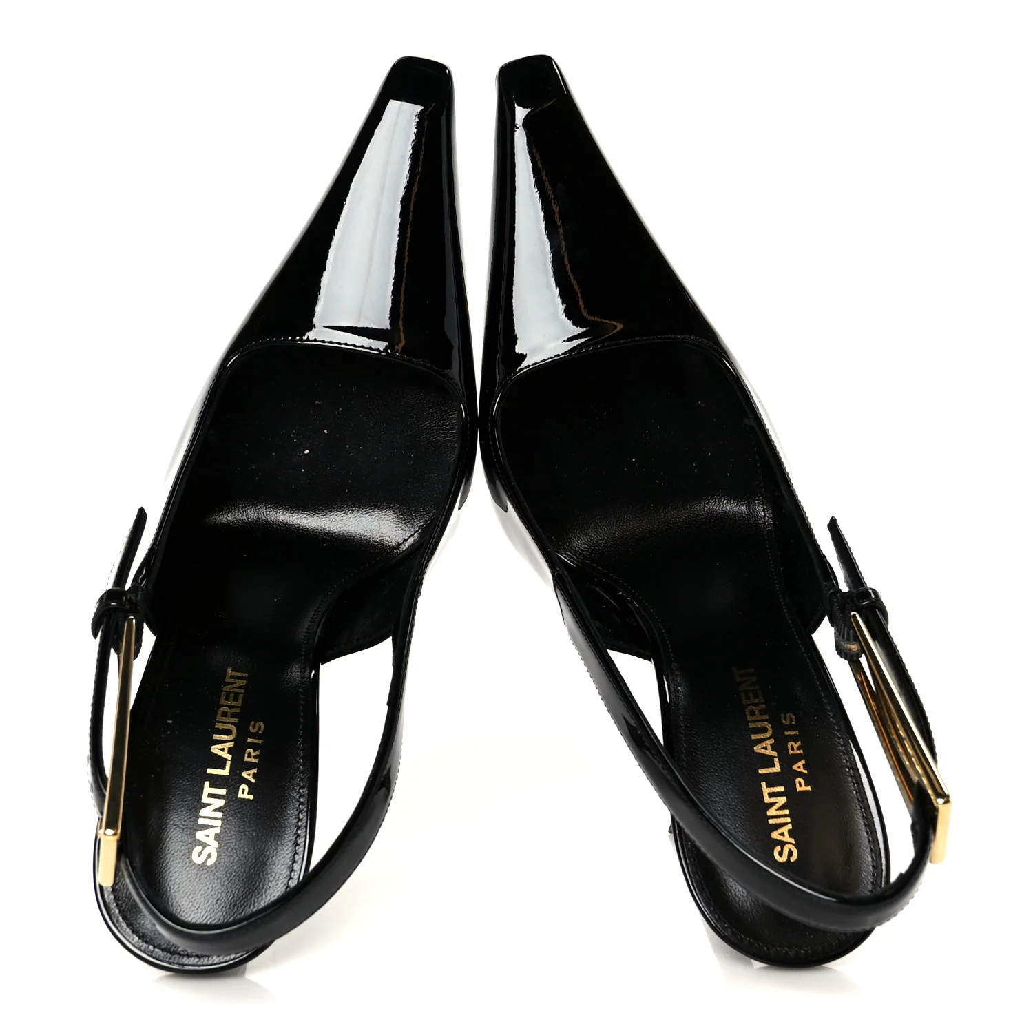 Glazed Calfskin Lee Slingback Pumps 35 Black - Image 2