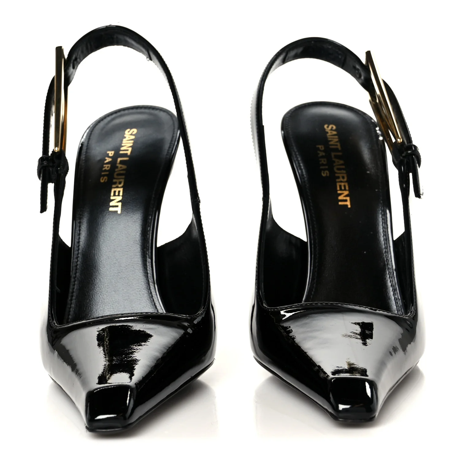 Glazed Calfskin Lee Slingback Pumps 35 Black - Image 3