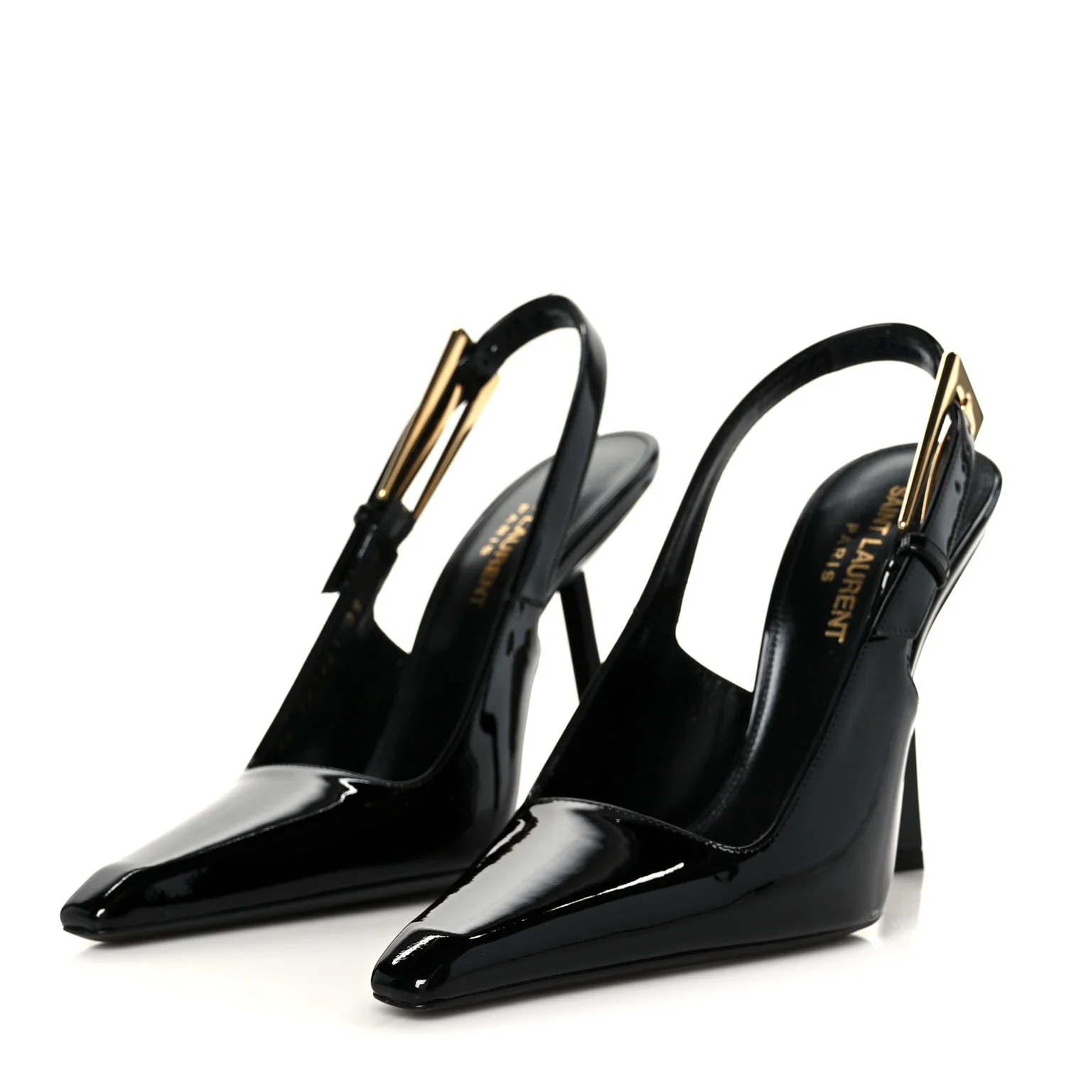 Glazed Calfskin Lee Slingback Pumps 35 Black - Image 4