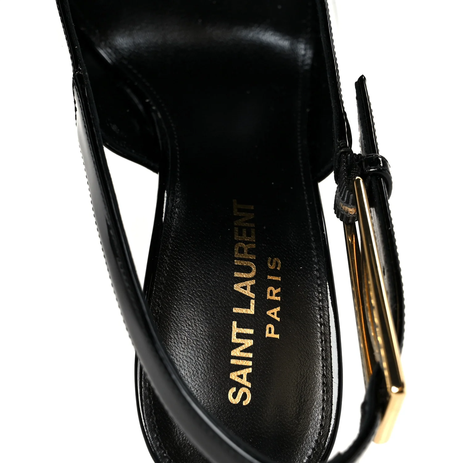 Glazed Calfskin Lee Slingback Pumps 35 Black - Image 7